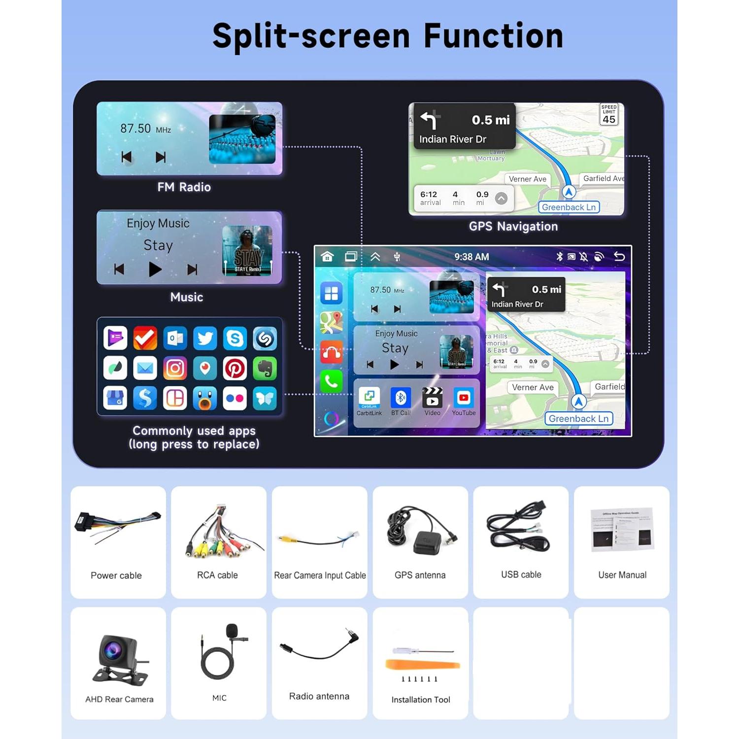 Estéreo de Coche Rimoody 8Core 4G+64G para Toyota Corolla 2007-2012