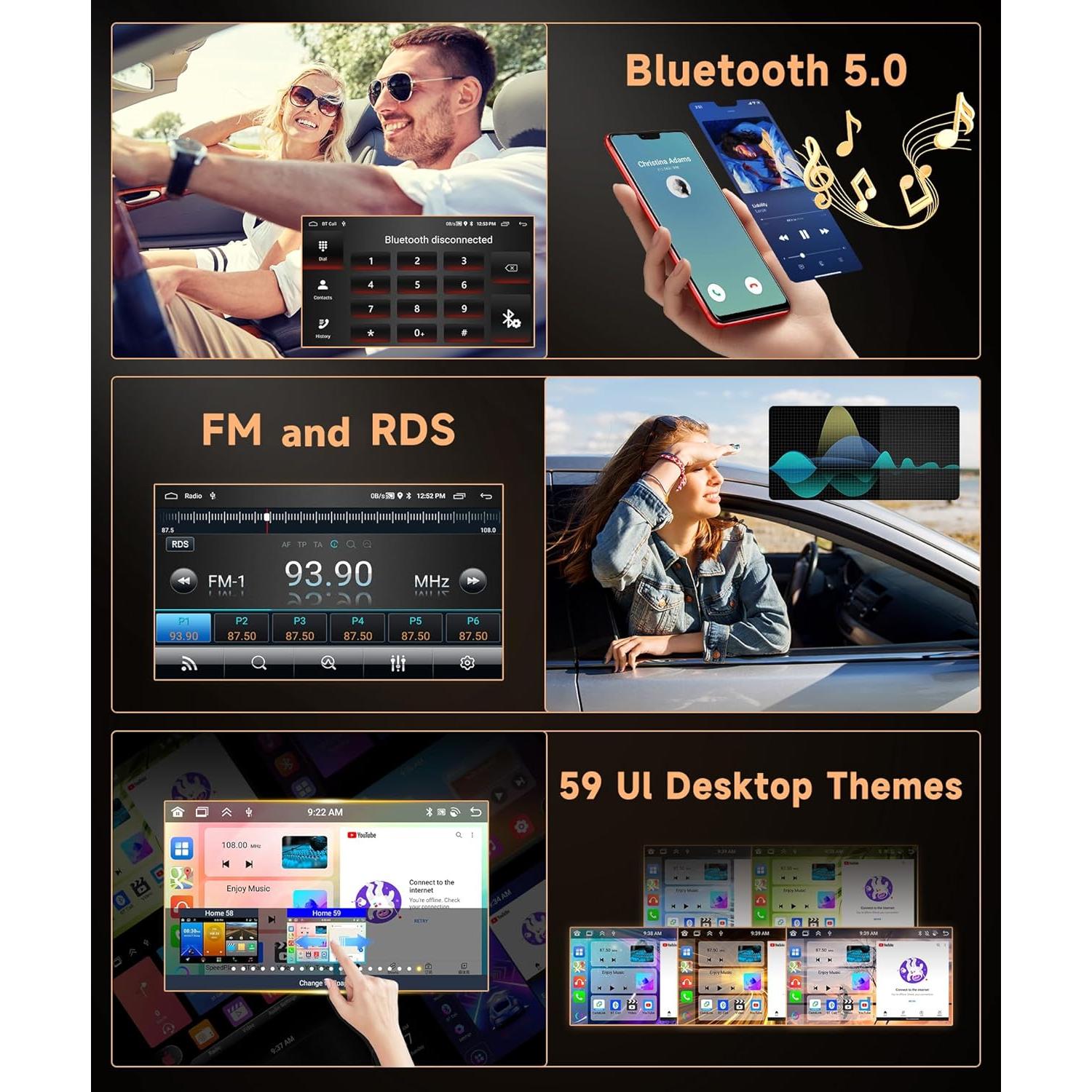 Estéreo de Coche Rimoody 9" Android 6G+128G para Corolla 2009-2013