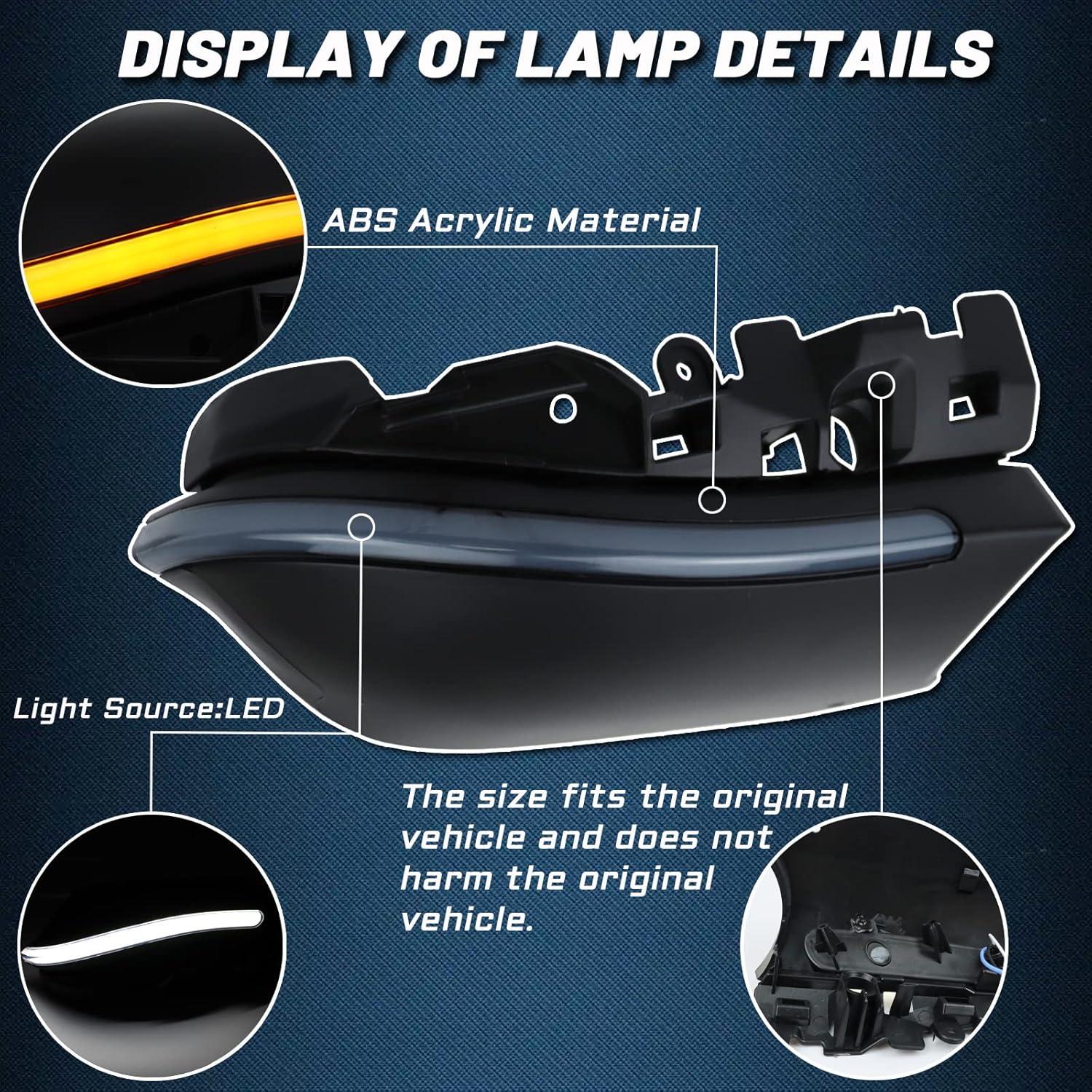 Espejo Retrovisor Lateral LED Dinámico GEEGEETOP Toyota Corolla 2019-2022