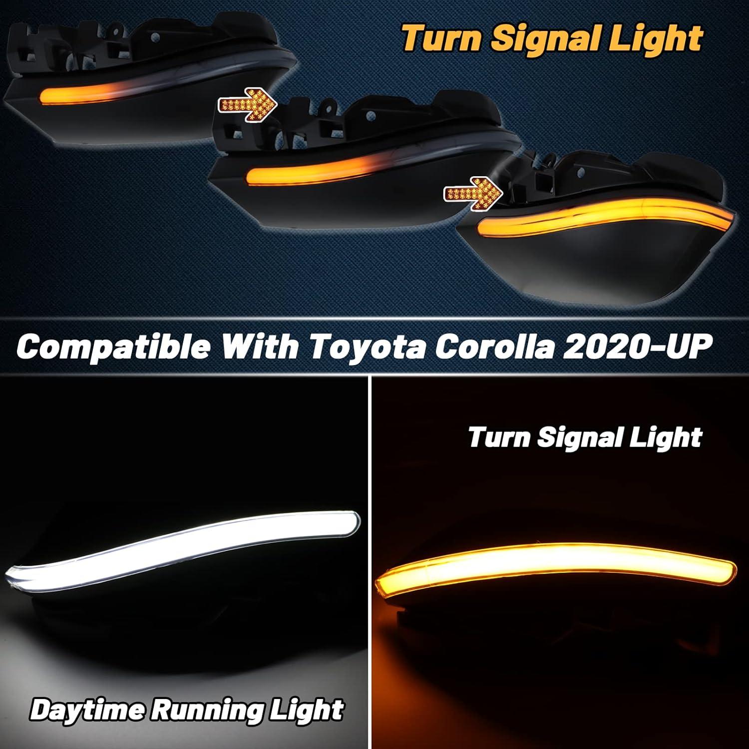 Espejo Retrovisor Lateral LED Dinámico GEEGEETOP Toyota Corolla 2019-2022