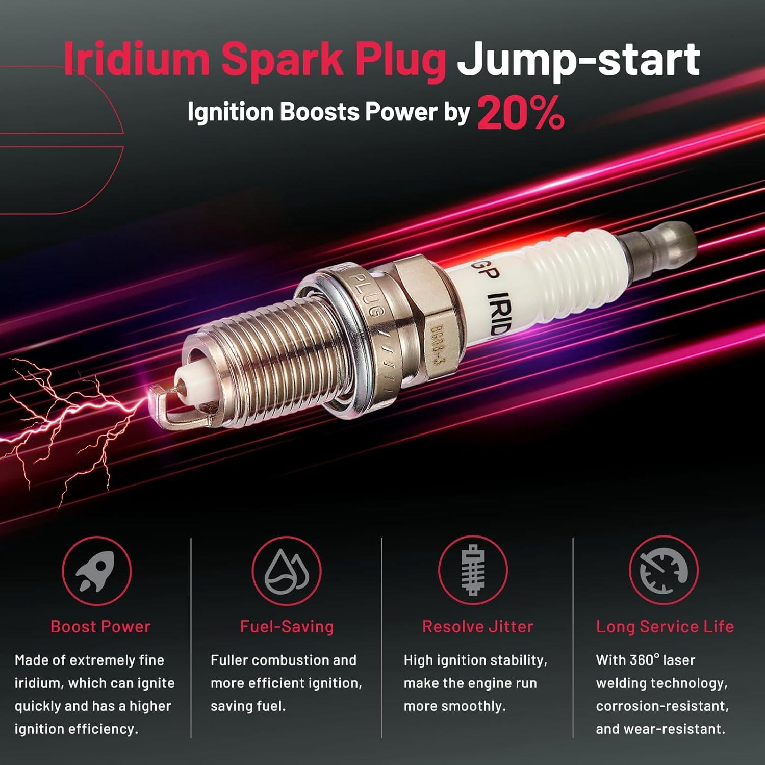 Bobina de Encendido y Bujías Iridio BDFHYK para Toyota