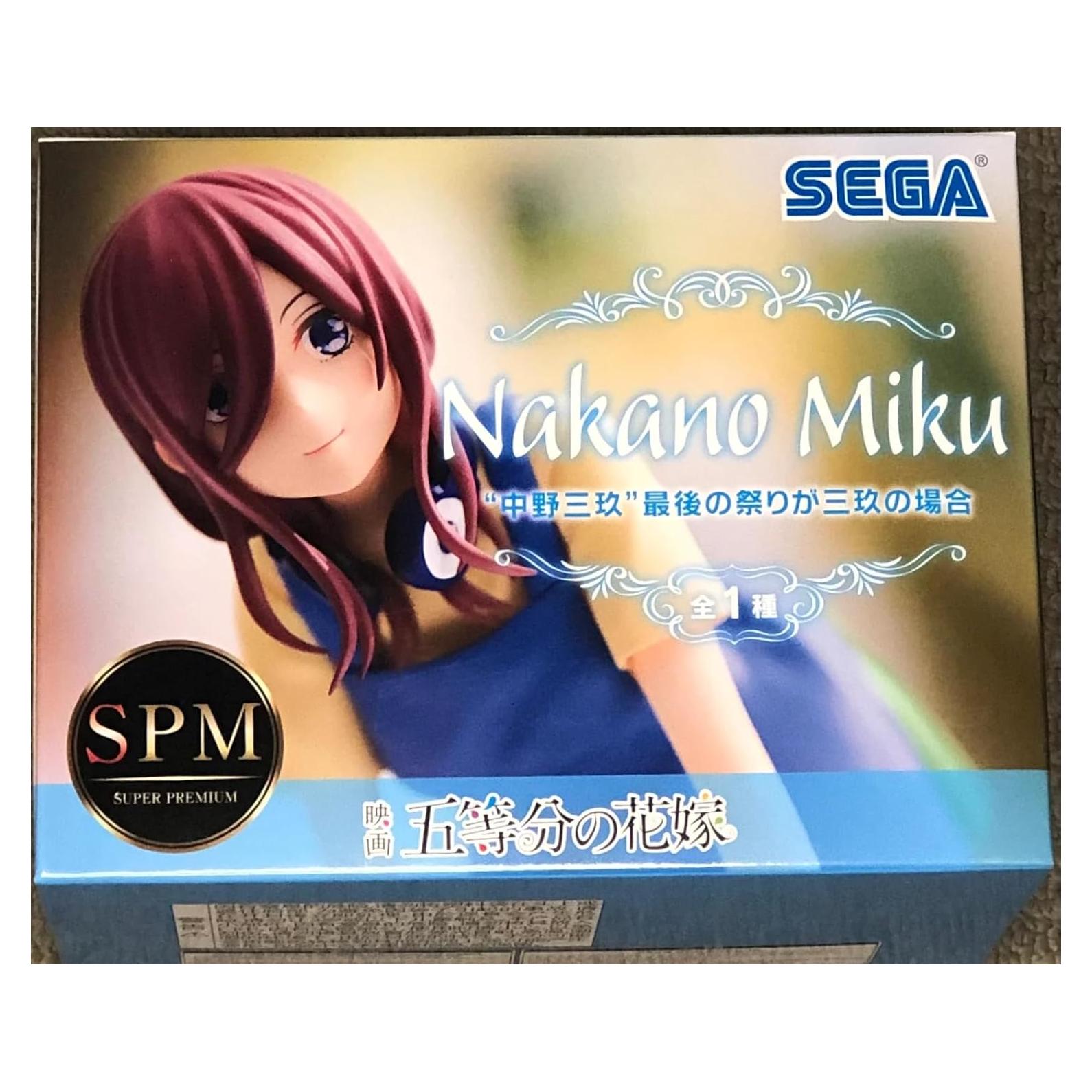 Estatua Miku Nakano Las Quintillizas Esenciales SEGA 22 cm
