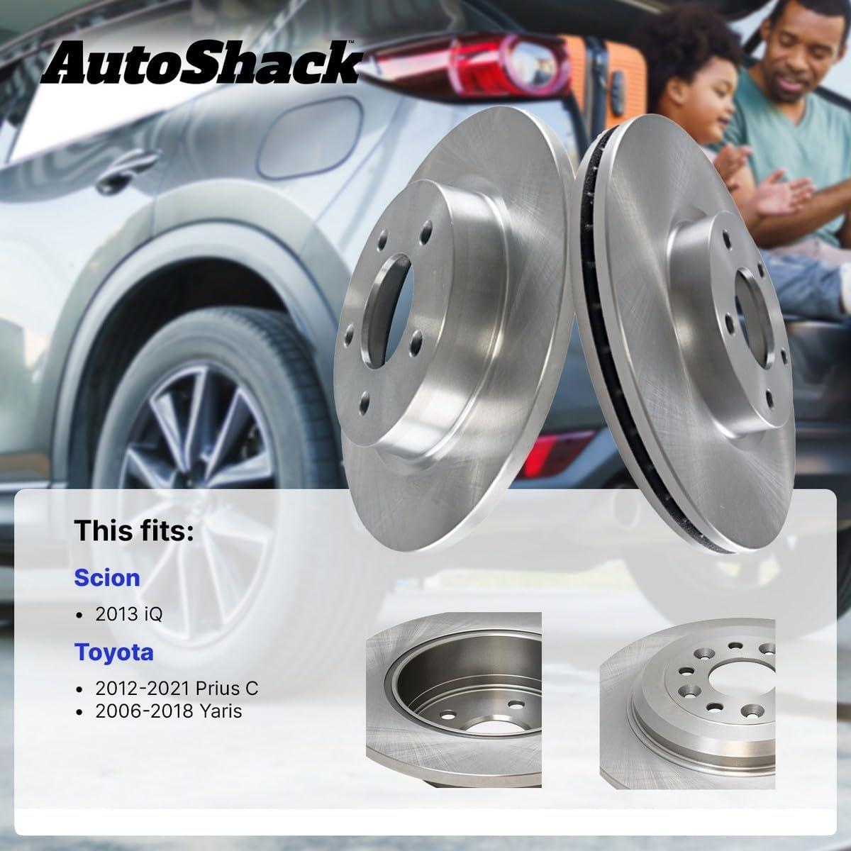 Kit de Rotores de Freno Delantero AutoShack para Toyota Yaris 2006-2018, Prius C 2012-2019, Scion iQ 2013