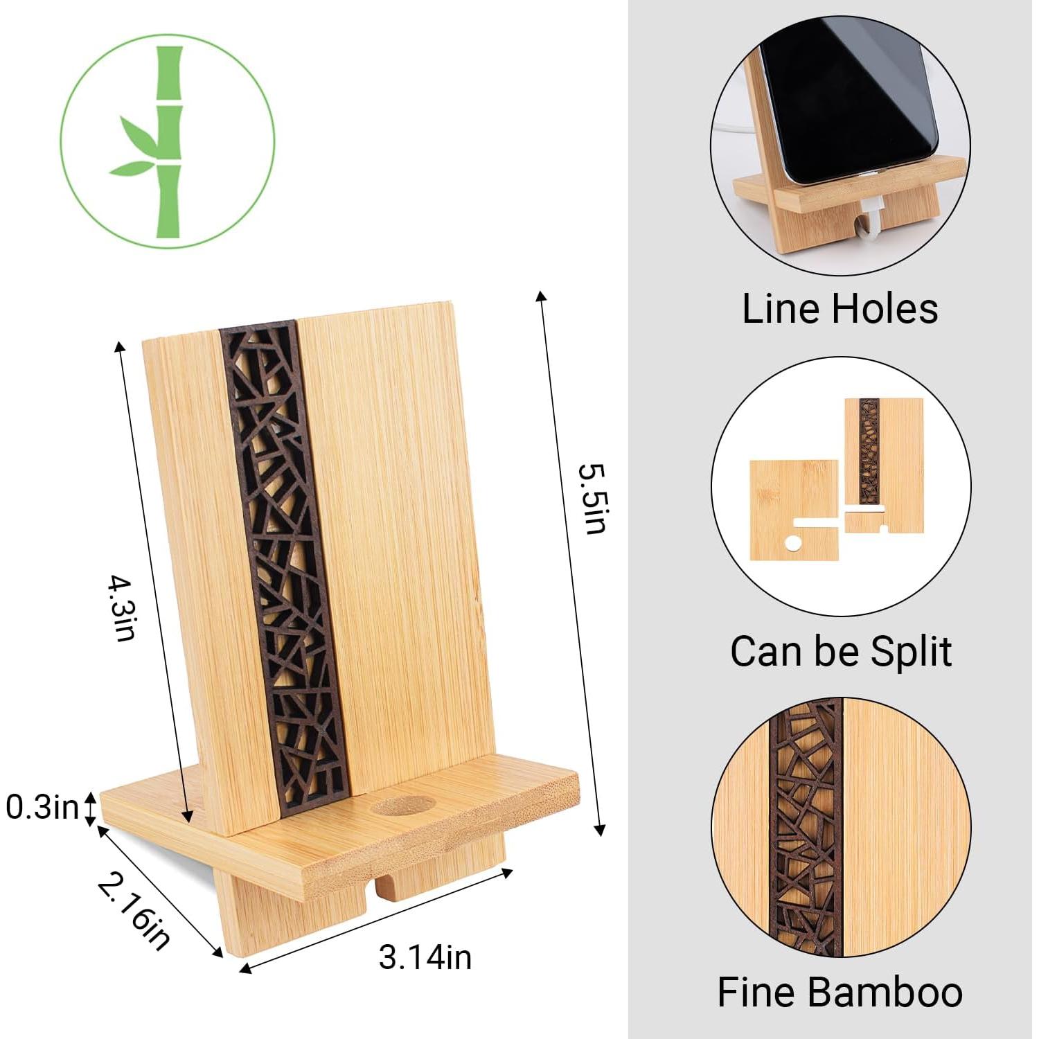 Soporte Móvil BARUHARI de Madera de Bambú Ajustable 14x9cm