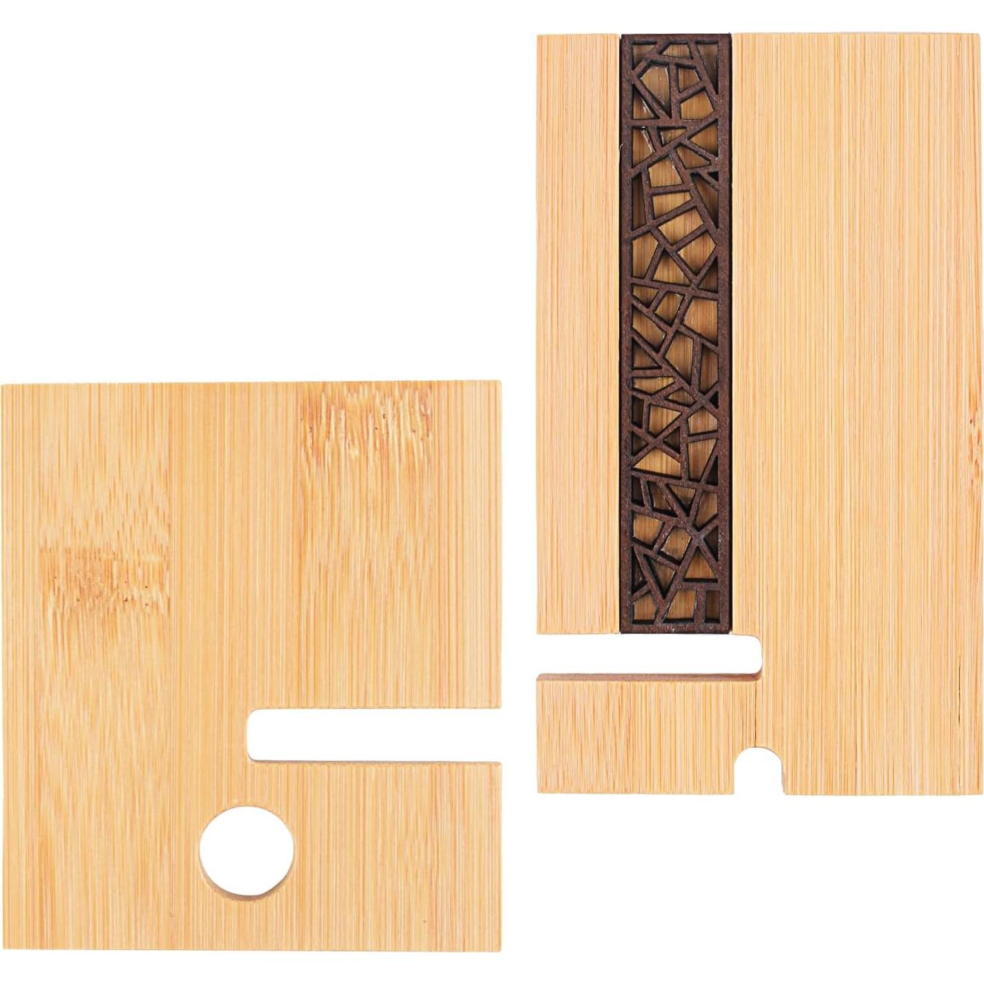 Soporte Móvil BARUHARI de Madera de Bambú Ajustable 14x9cm