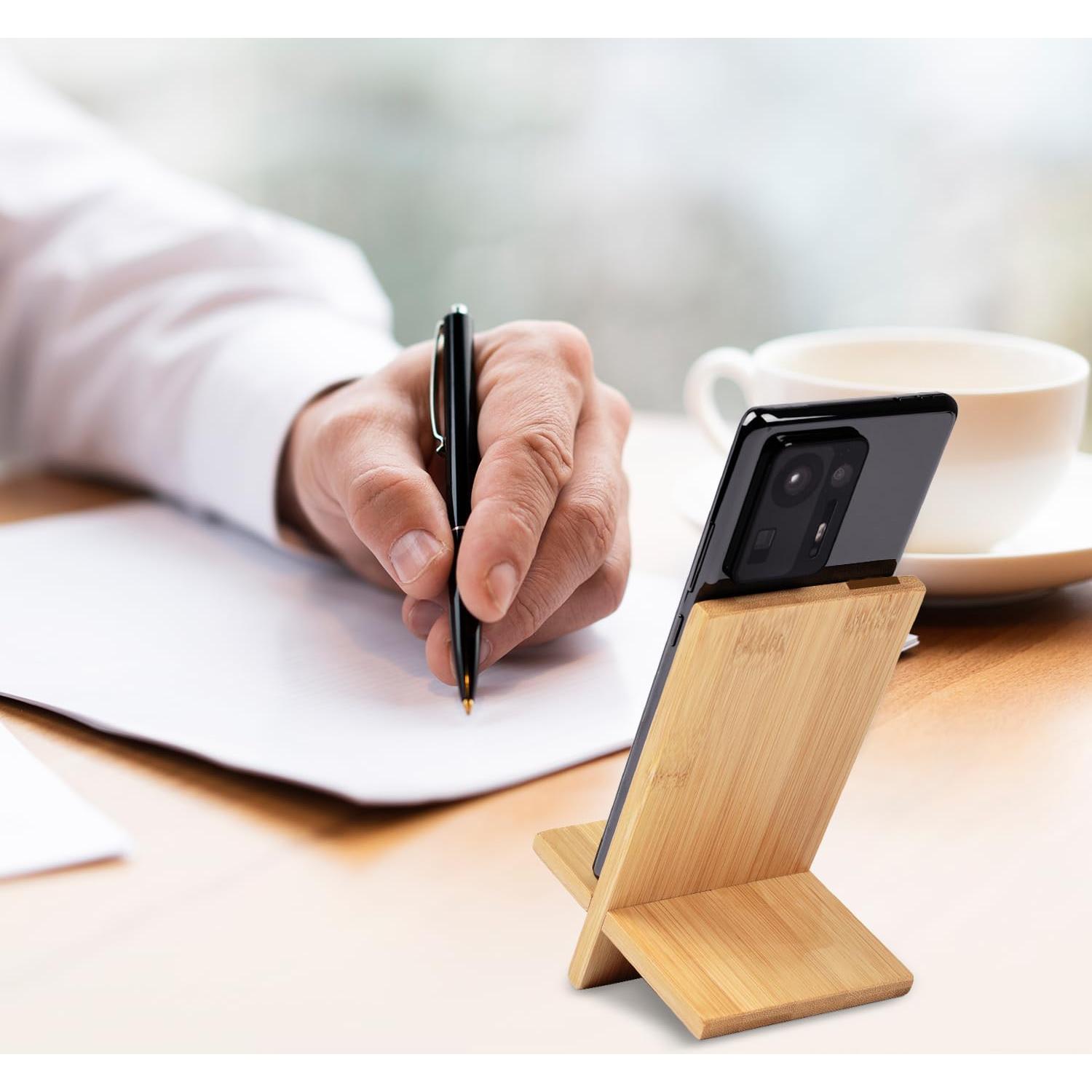 Soporte Móvil BARUHARI de Madera de Bambú Ajustable 14x9cm