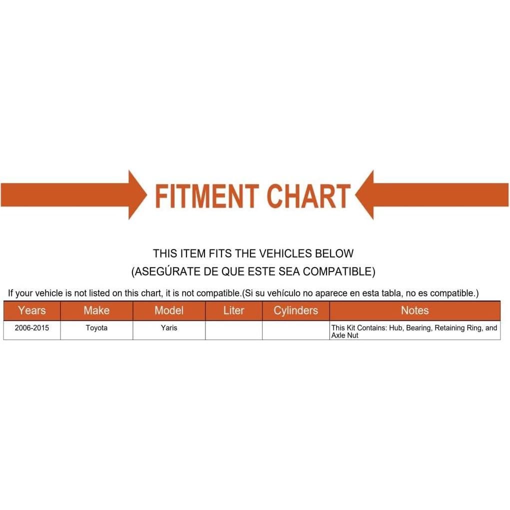 Kit de Reparación Cubo Rueda Frontal Toyota Yaris 2006-2015