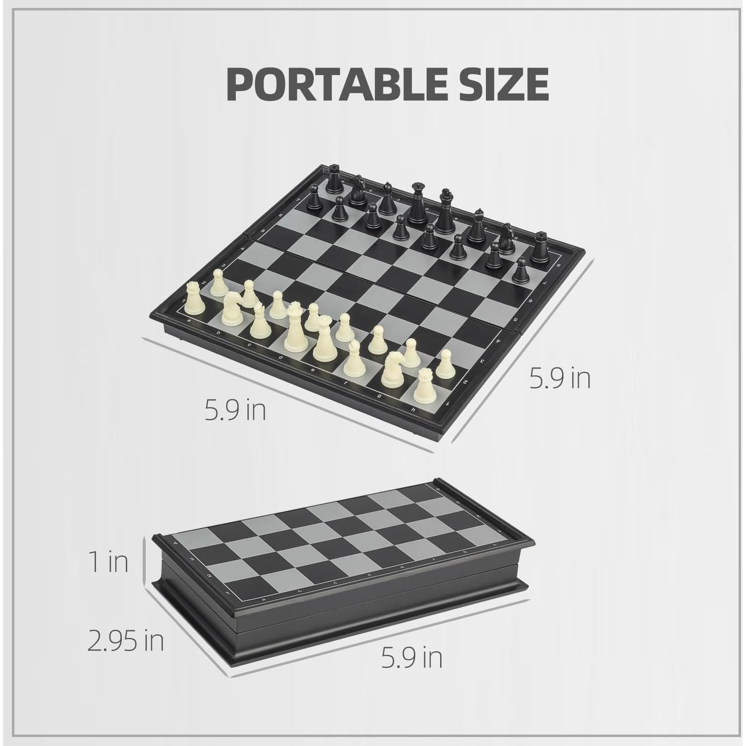 Juego de Ajedrez Magnético Portátil Plegable 15 cm - Mini