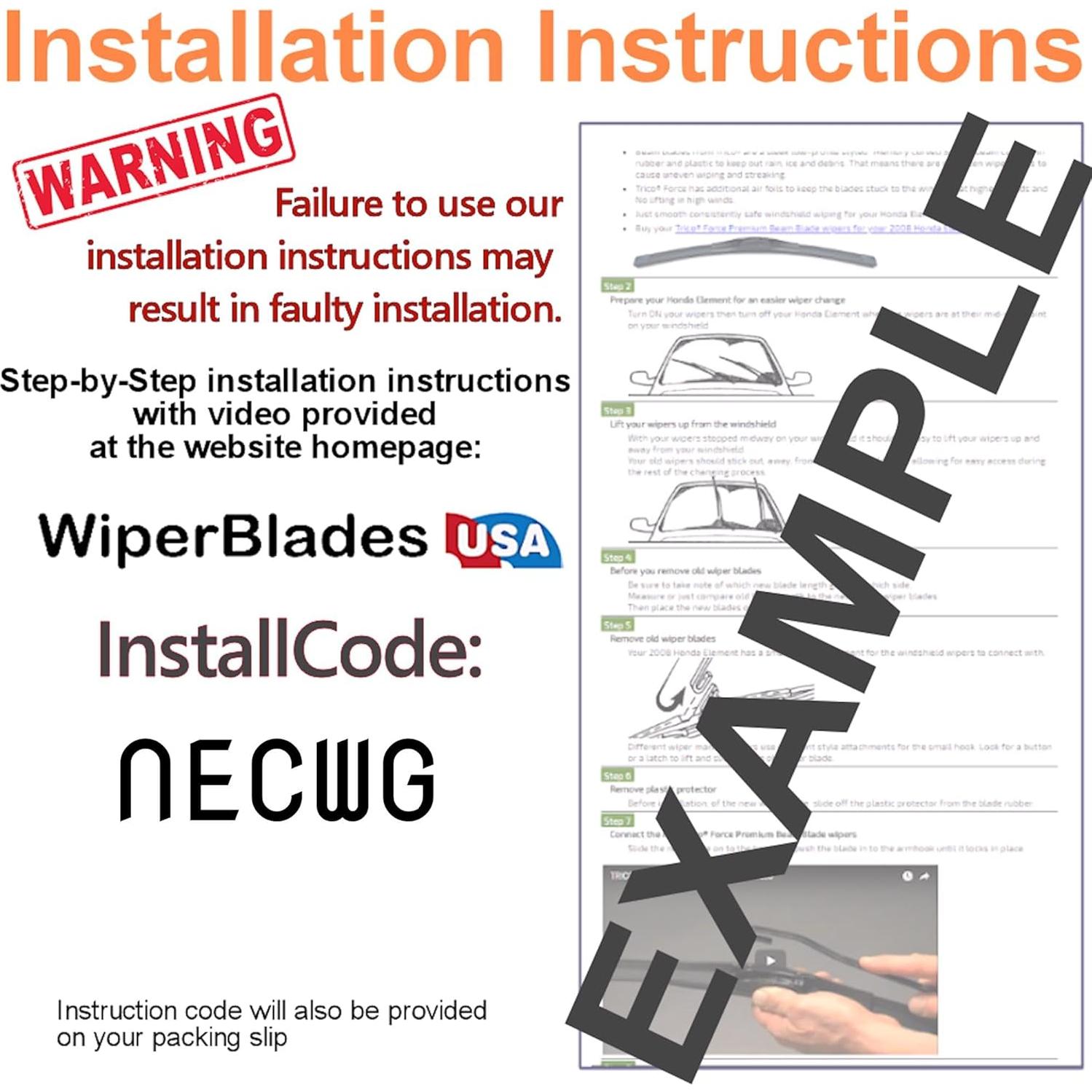 Juego de Limpiaparabrisas WiperBladesUSA para Toyota Yaris 2020