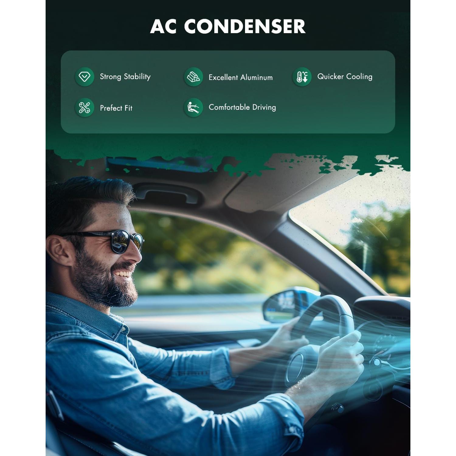 Condensador de aire acondicionado SCITOO para Toyota Yaris 2004-2015