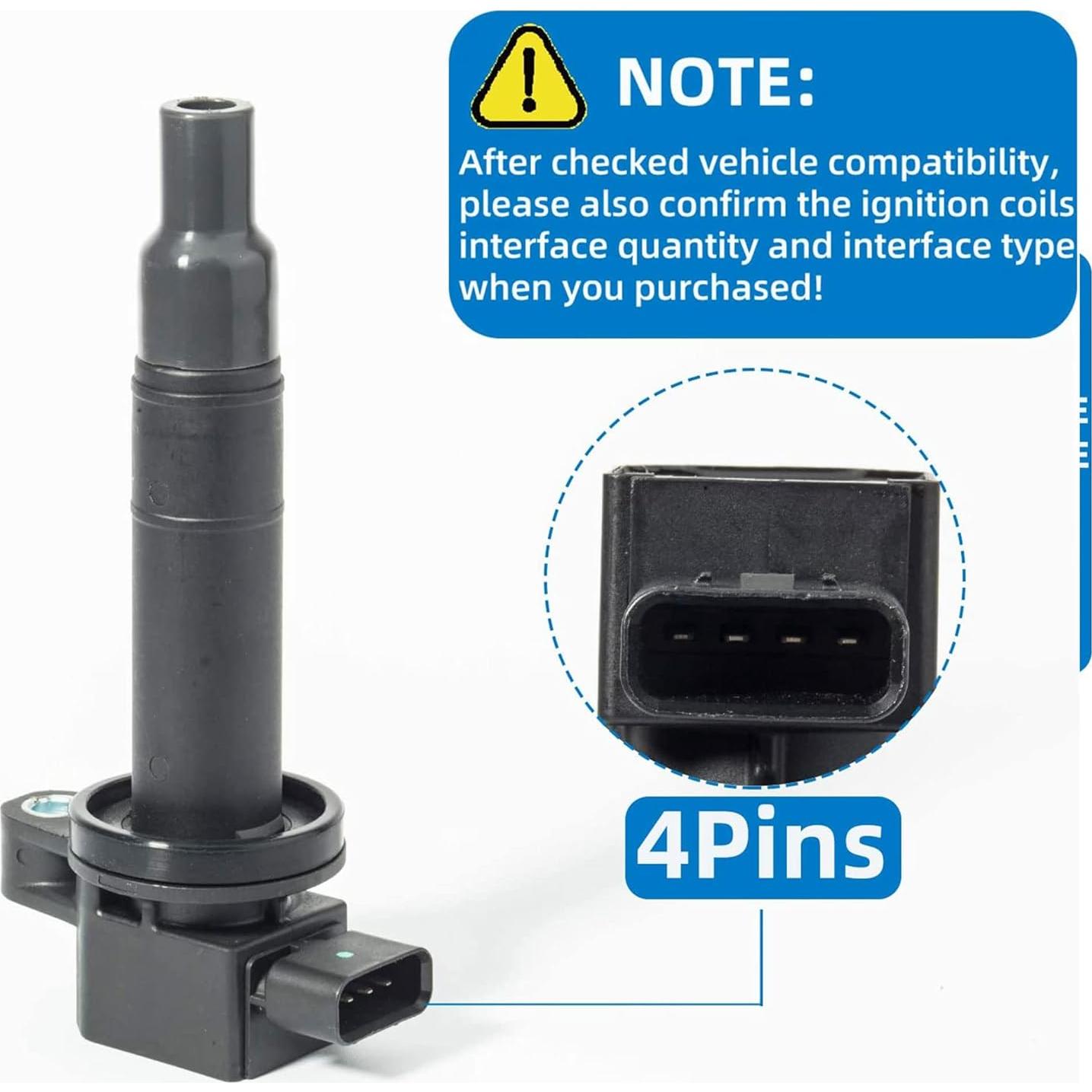 Paquete de 4 Bobinas de Encendido KSU para Toyota y Scion