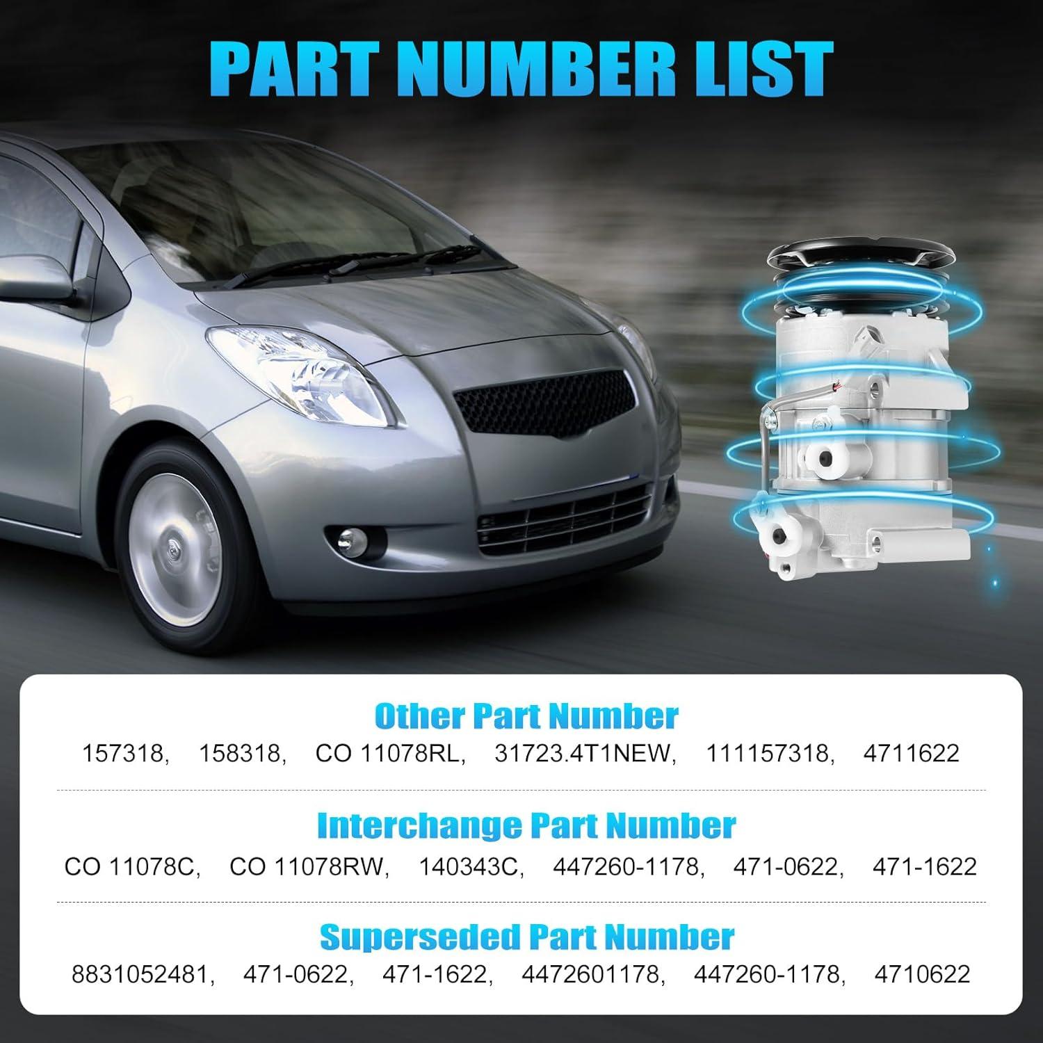 Compresor de aire acondicionado KinHall Toyota Yaris 1.5L 2007-2010