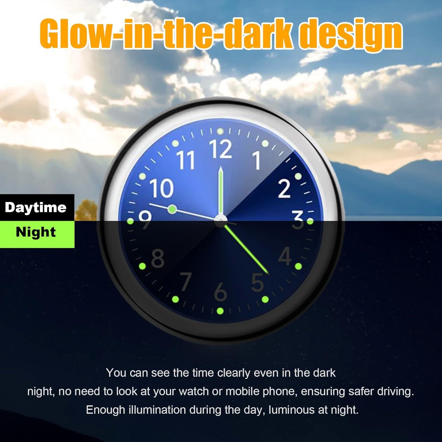 Reloj de Coche Adherible Dickno Mini Luminiscente 3,99 cm