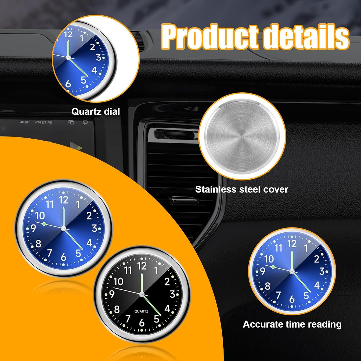 Reloj de Coche Adherible Dickno Mini Luminiscente 3,99 cm