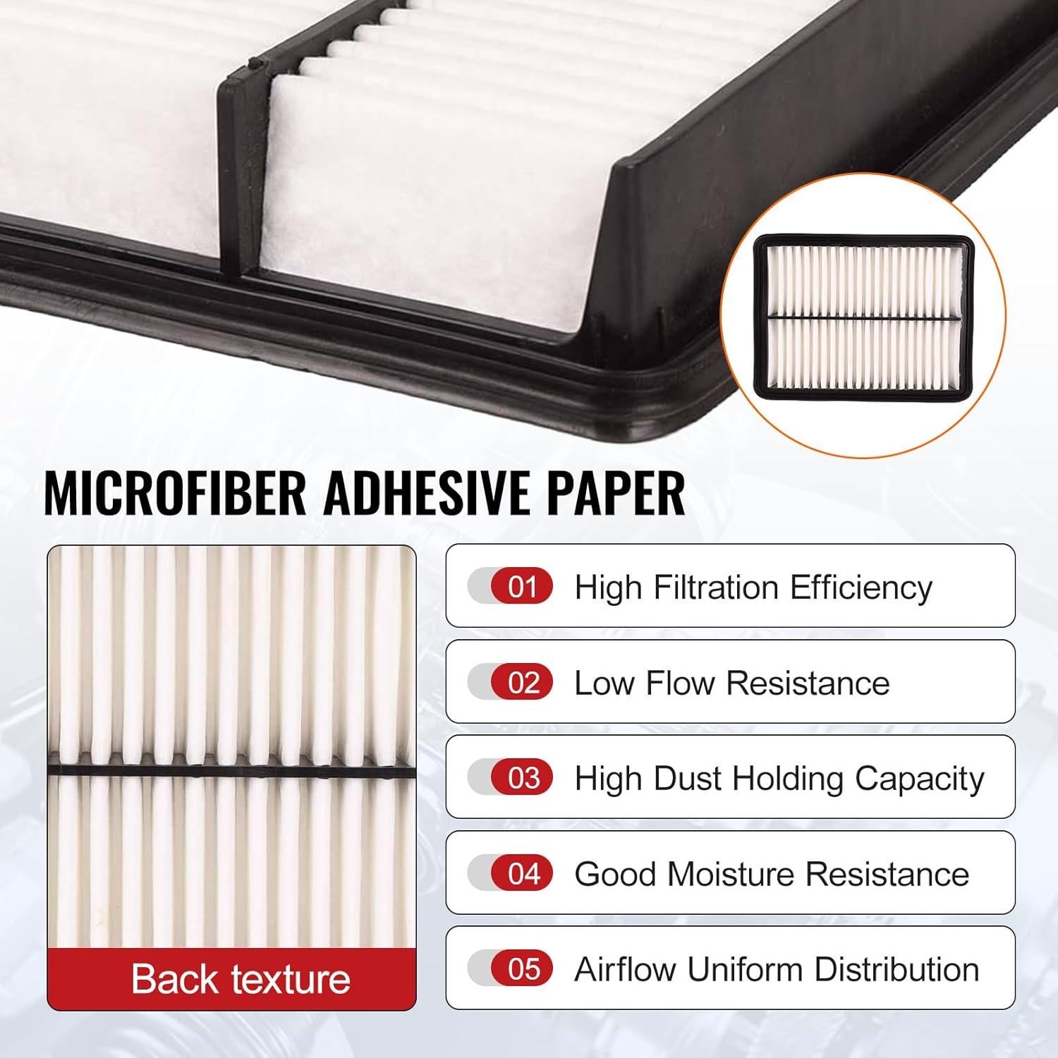 Filtro de aire del motor TOPAZ 17801WB001 para Scion iA y Toyota Yaris