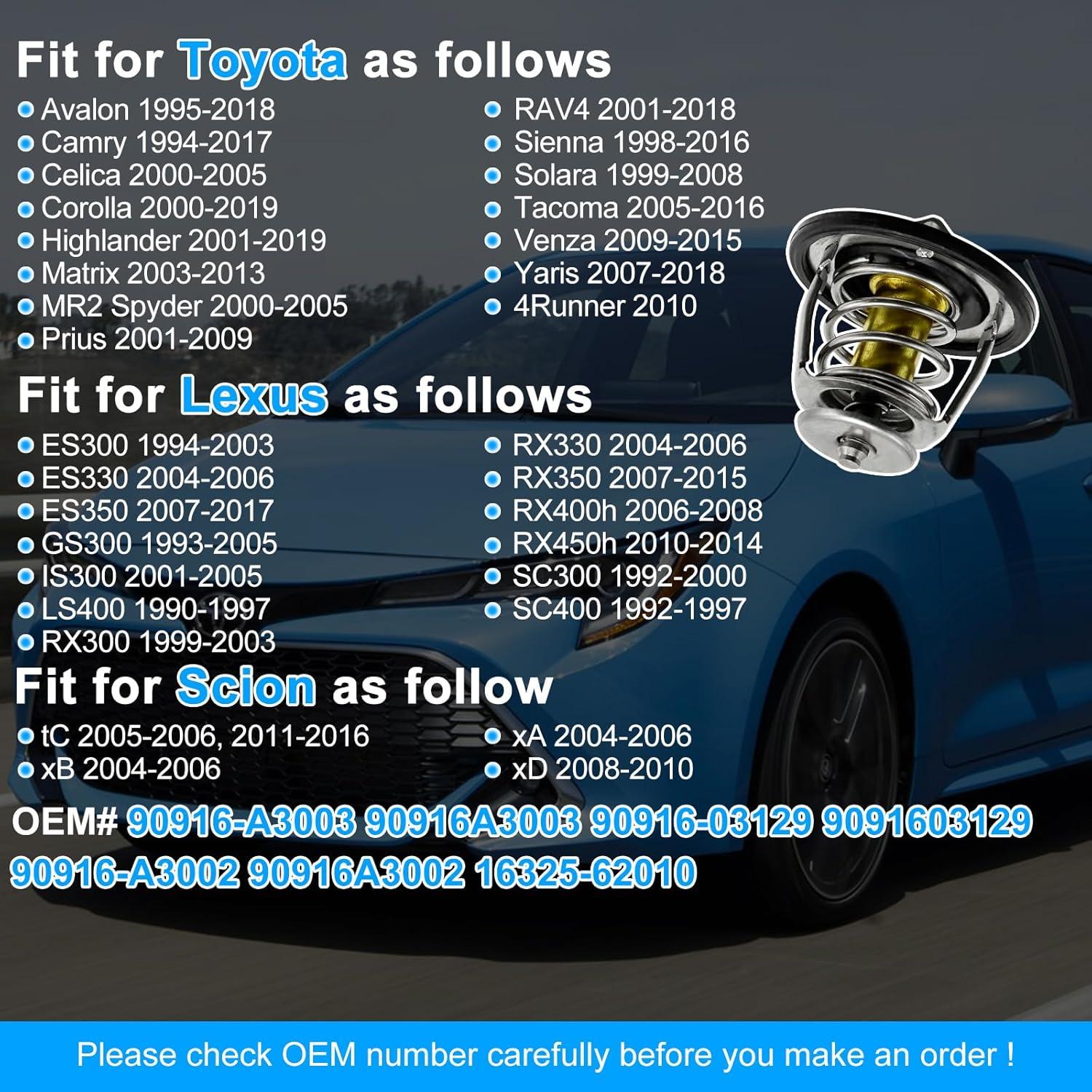 Termostato de motor Hsbhlsnx para Toyota y Lexus 90916-A3003