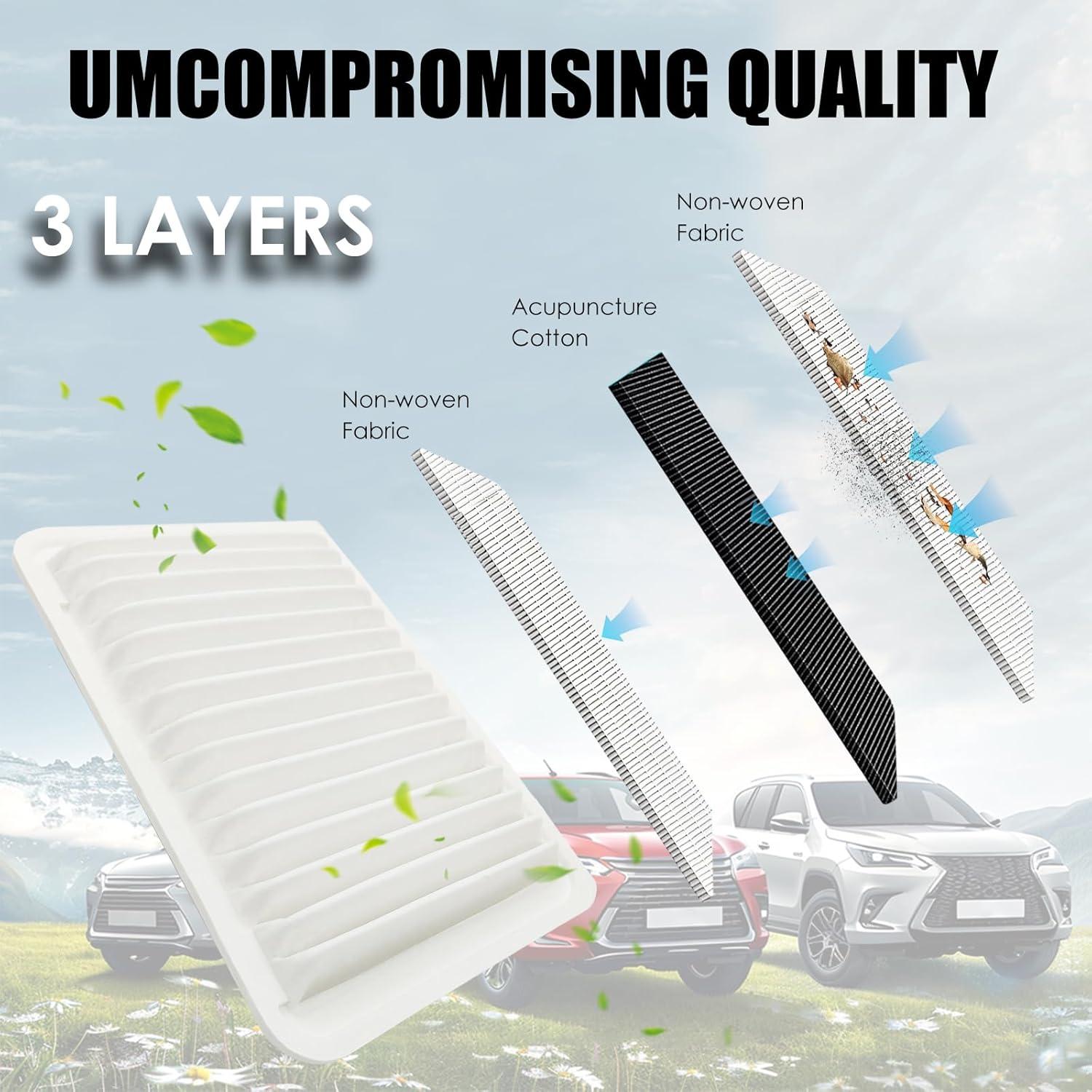 Filtro de aire motor Nerans CA10190 para Toyota Yaris y Corolla