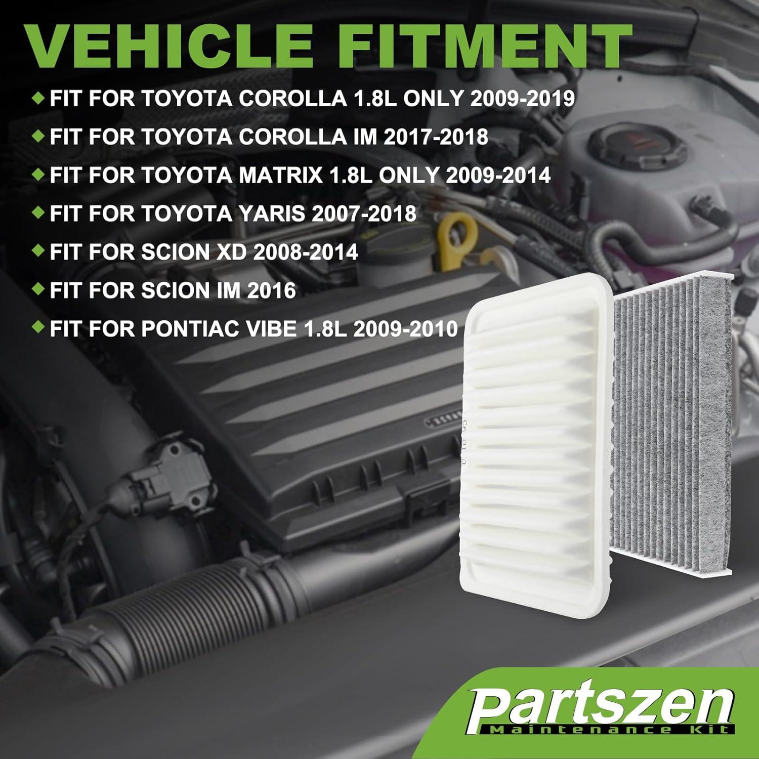 Filtro de Aire de Cabina y Motor PartsZen CF10285 para Toyota