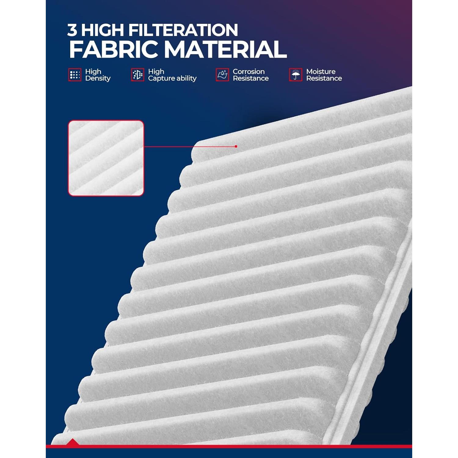 Filtro de aire KAX CA10190 para Corolla, Yaris, Matrix