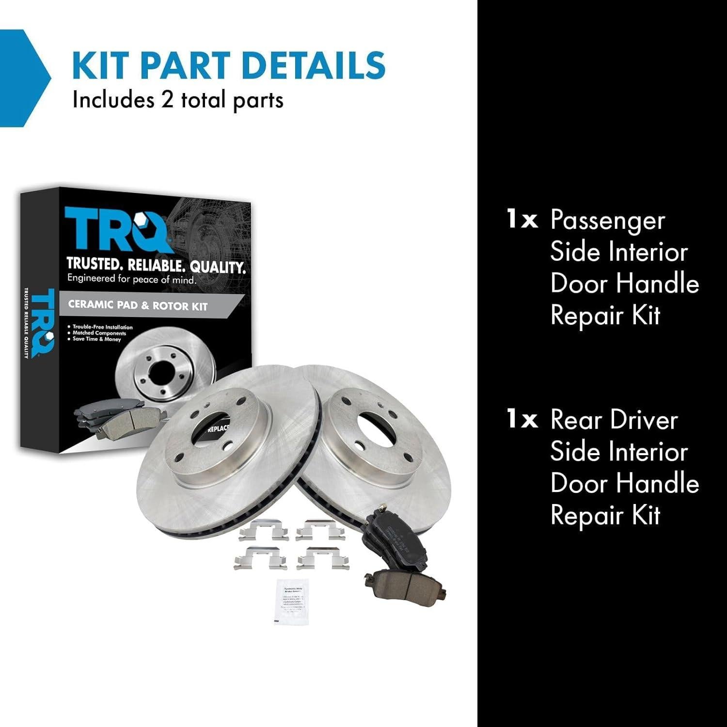 Kit de Pastillas de Freno y Rotor TRQ BKA14529 Cerámico Delantero