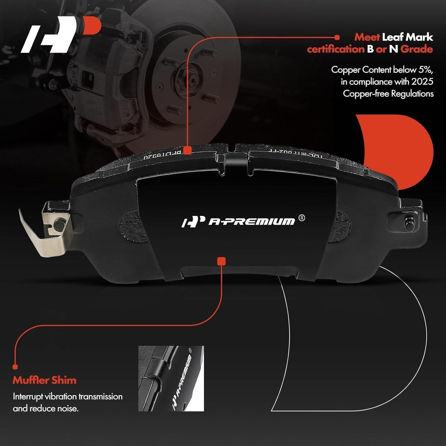 Juego de Pastillas de Freno Cerámicas A-Premium para Toyota Yaris 2019-2020