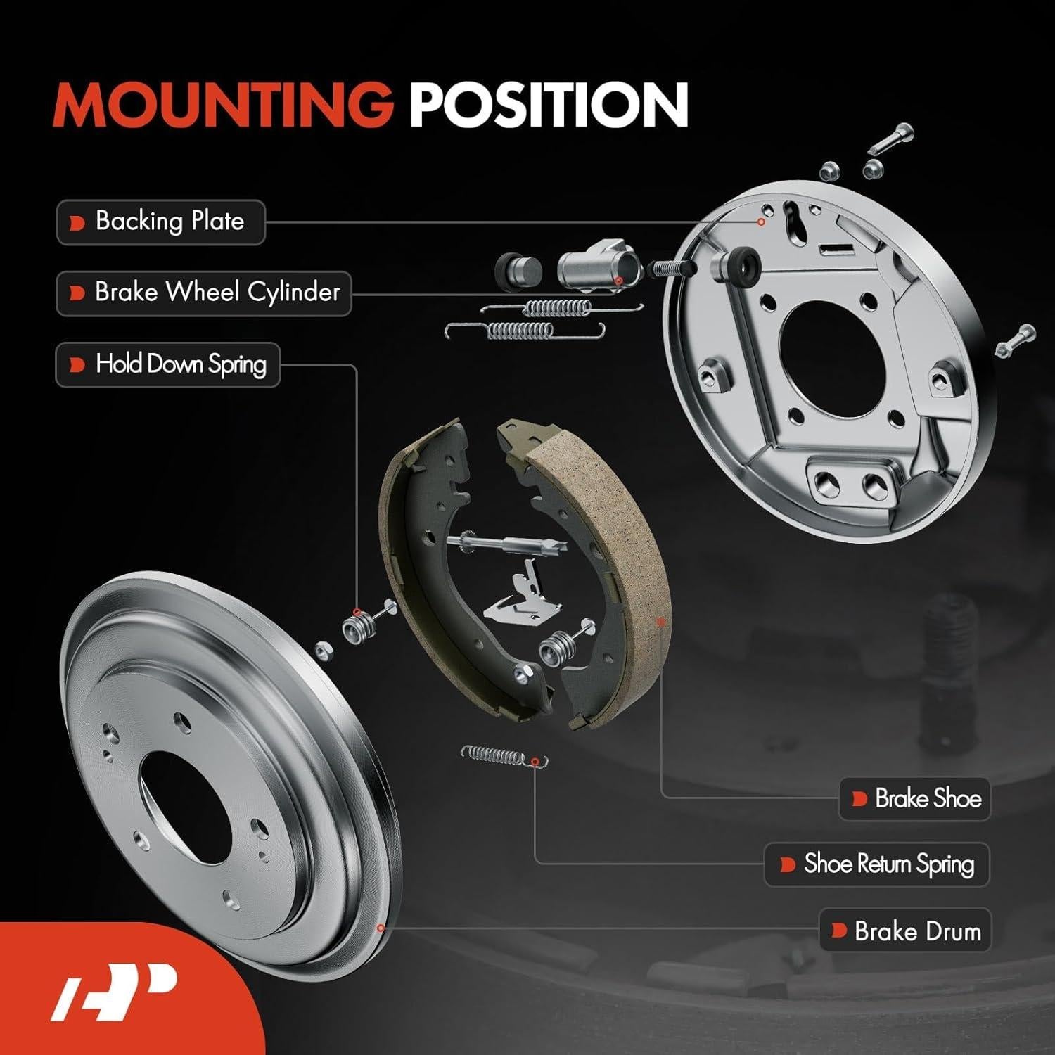 Conjunto de Tambores y Zapatas de Freno A-Premium para Toyota Yaris 2016-2020