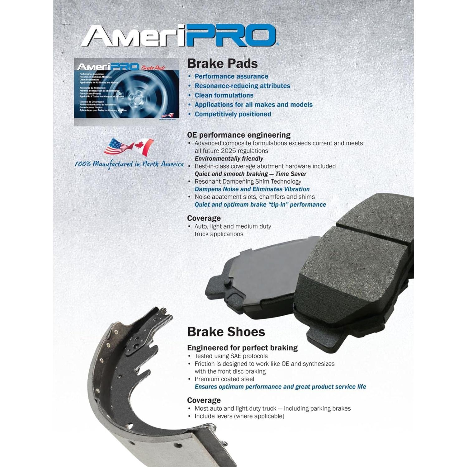 Pastillas de Freno Delanteras AmeriPRO para Toyota Yaris 2015-2018