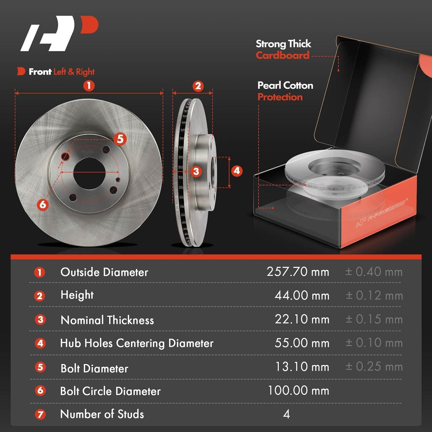 Discos de Freno Ventilados A-Premium + Pastillas Cerámicas