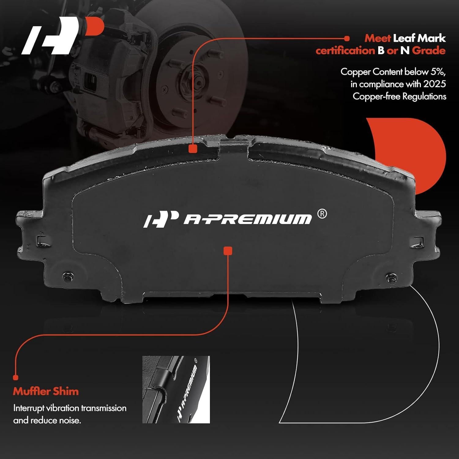 Juego de Pastillas de Freno Cerámicas A-Premium para Toyota