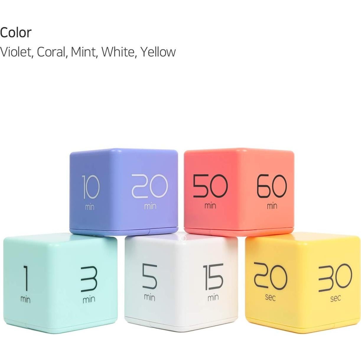 Temporizador Cube Mooas Coral - 4 Configuraciones de Tiempo