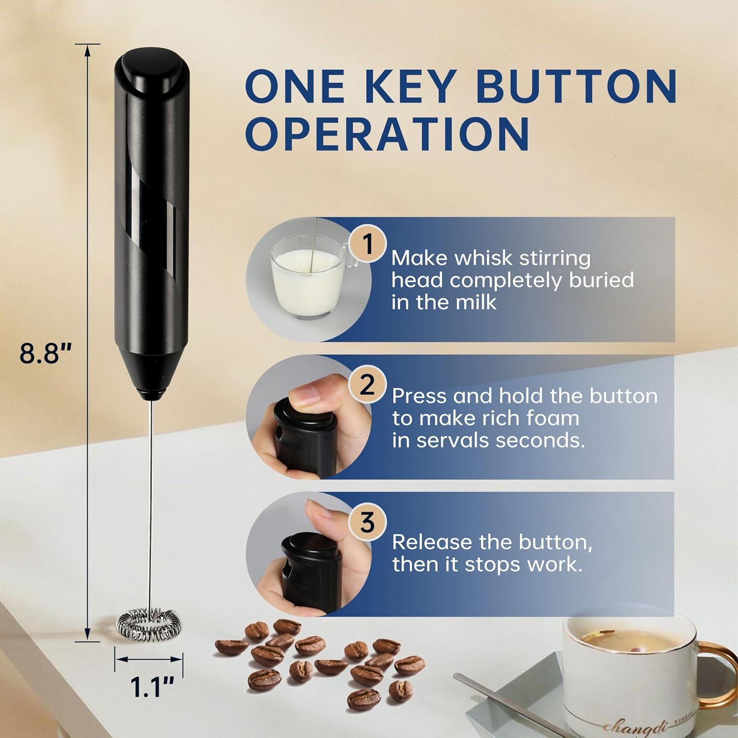 Espumador de Leche Eléctrico YSSOA con Soporte Inoxidable