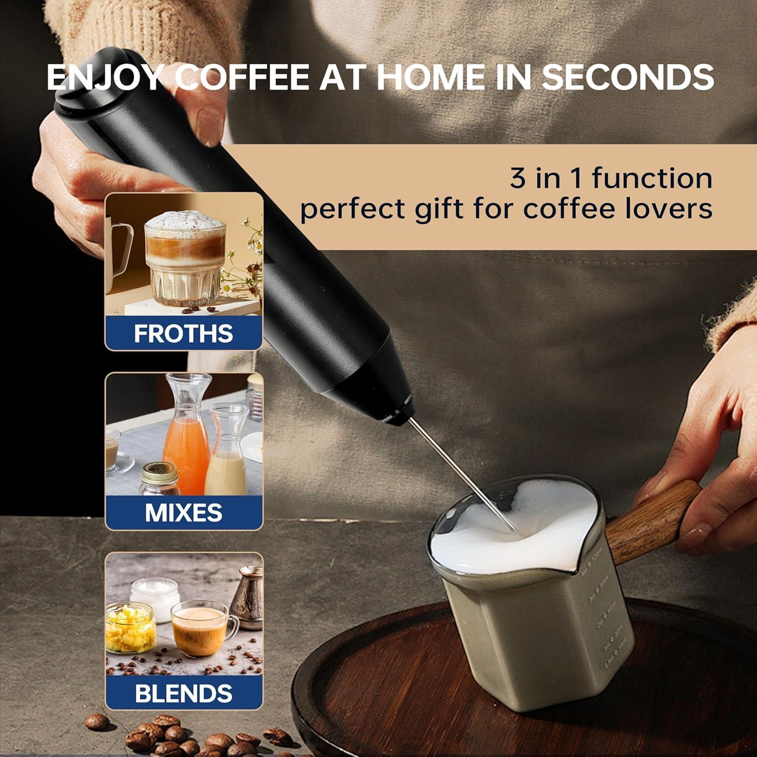 Espumador de Leche Eléctrico YSSOA con Soporte Inoxidable