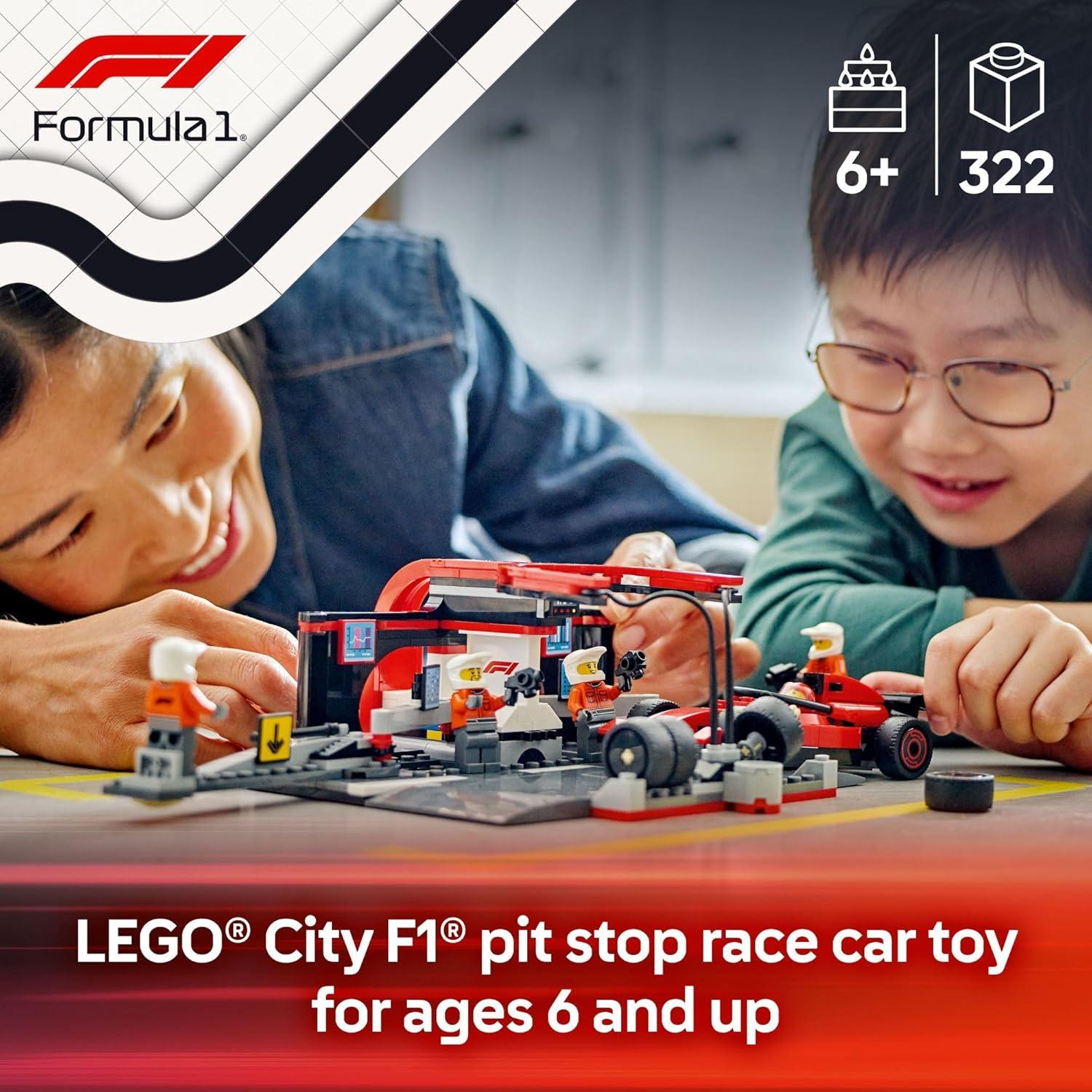 LEGO City F1 Parada en Boxes Ferrari - Set 60443 para Niños 6+
