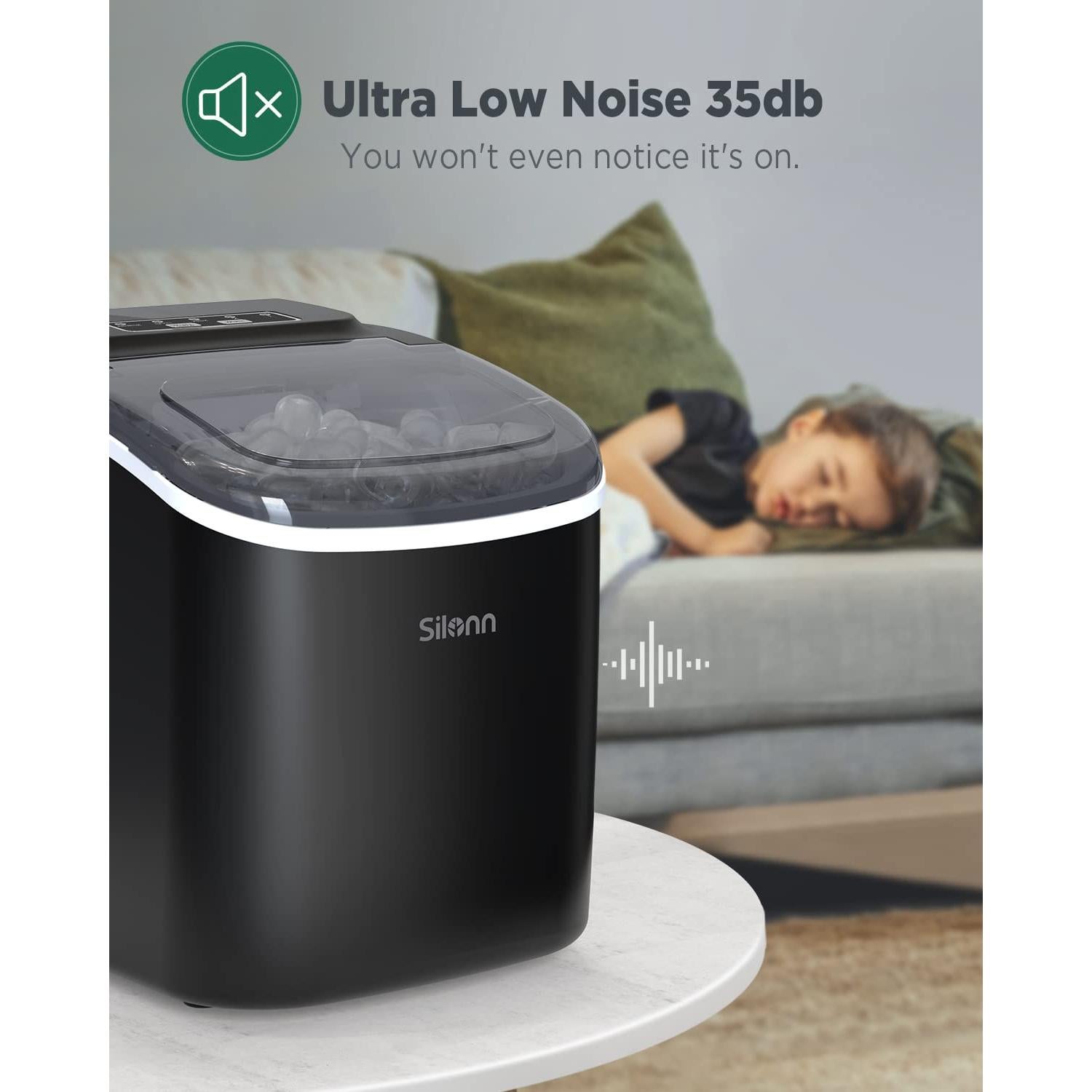 Máquina de Hielo Silonn SLIM09B 11,79 kg 9 Cubos en 6 Min