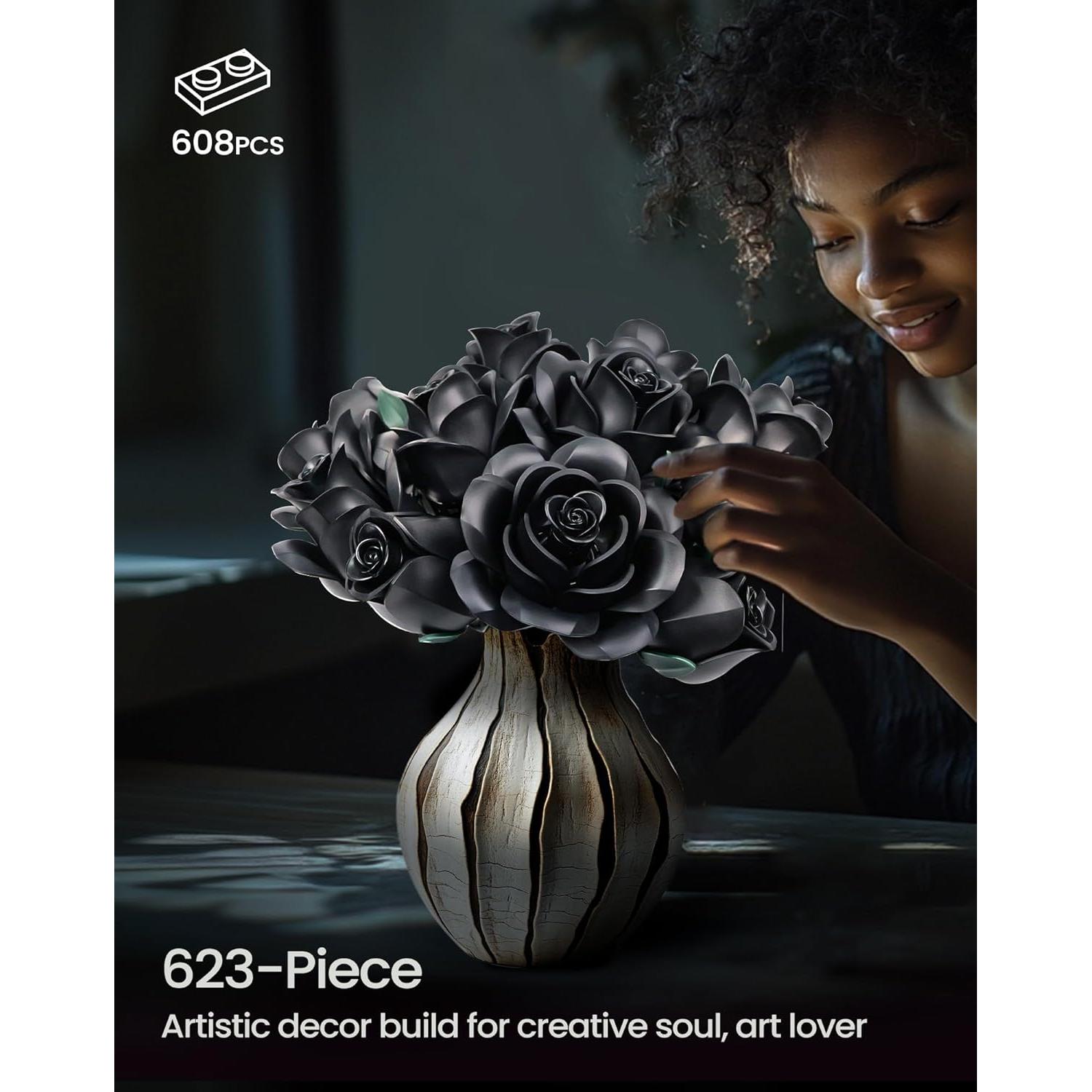 Ramo de Rosas Negras iATOM 608PCS Decoración Floral