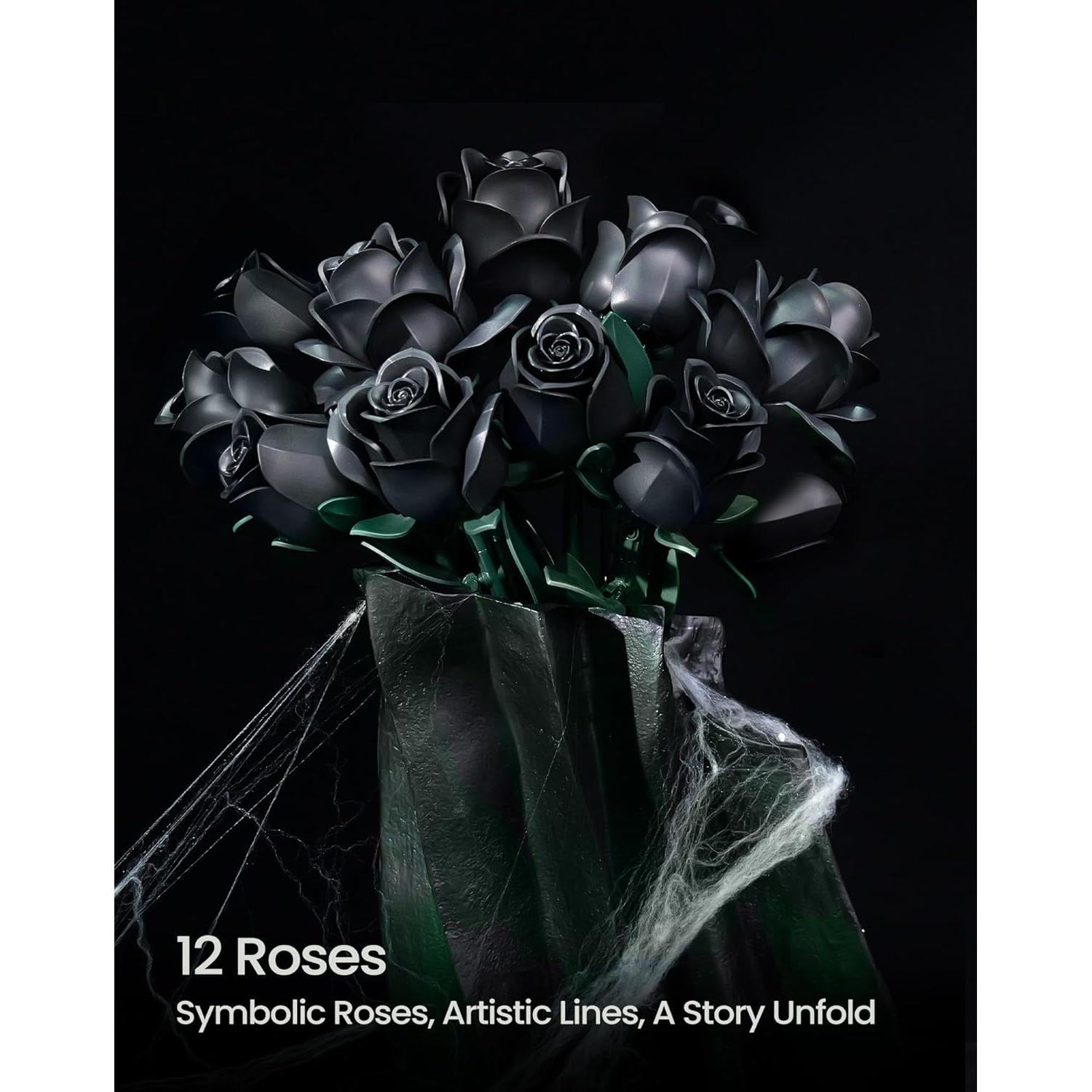 Ramo de Rosas Negras iATOM 608PCS Decoración Floral