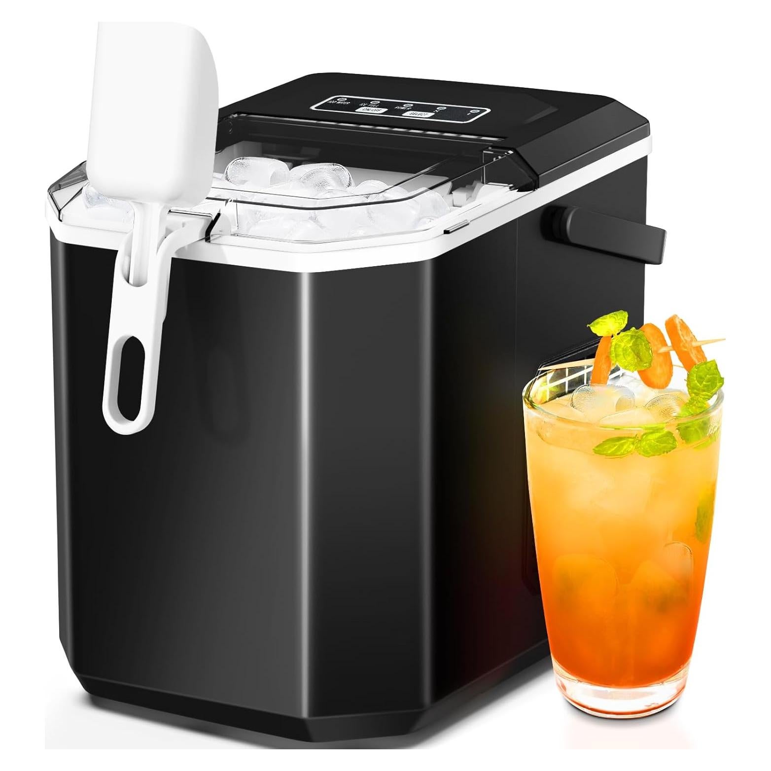 Máquina de Hielo ZAFRO Portátil 9 Cubos en 6 Min, Negro