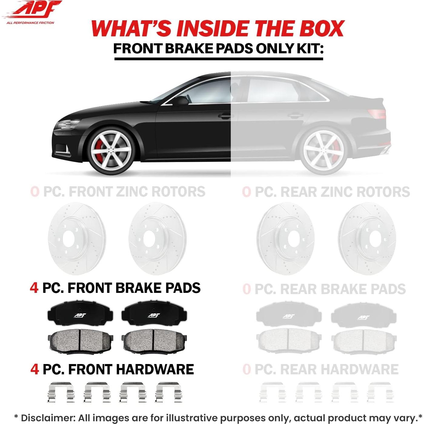 Pastillas de freno delanteras APF de fibra de carbono cerámica para Toyota Yaris 2007-2015