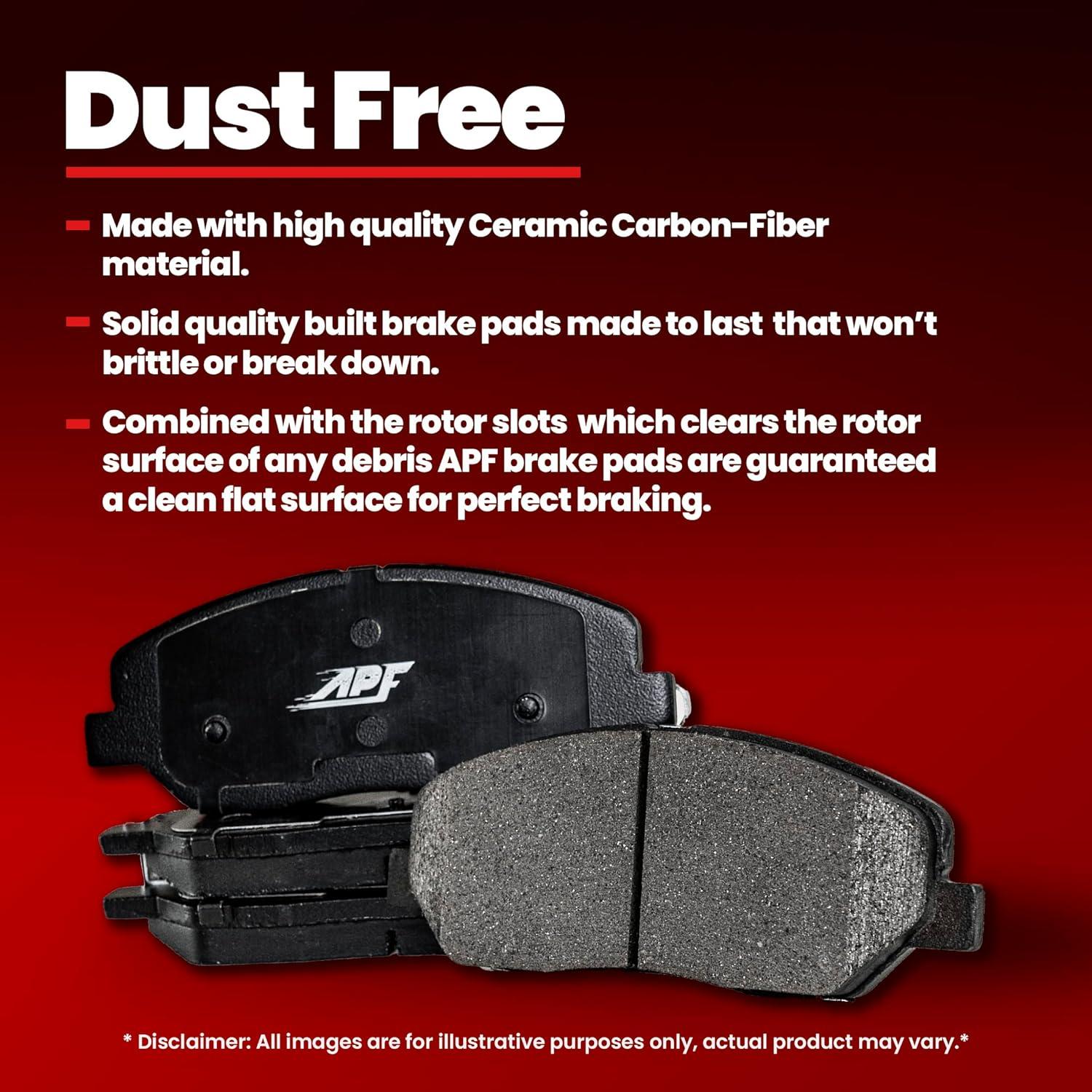 Pastillas de freno delanteras APF de fibra de carbono cerámica para Toyota Yaris 2007-2015