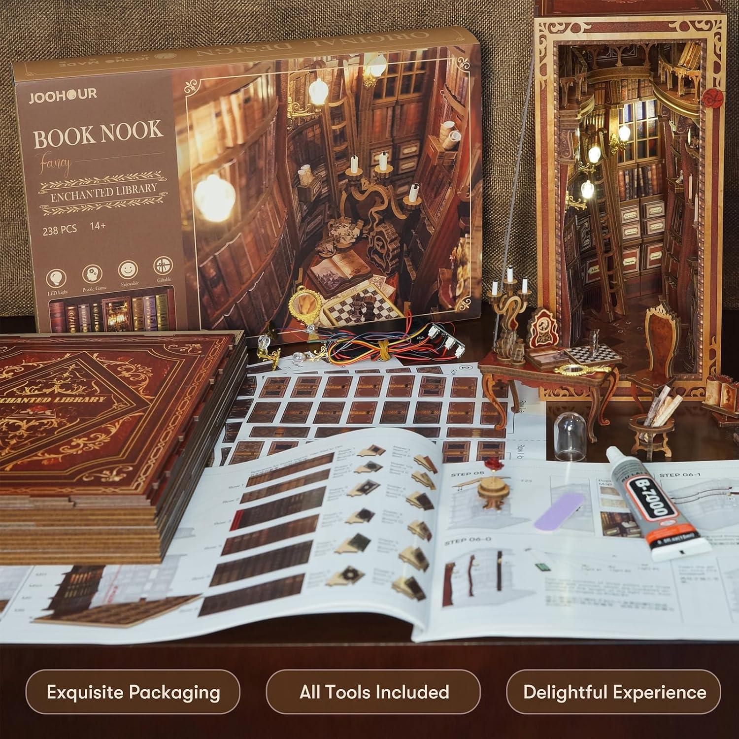 Kit Rincón de Libros JOOHOUR Biblioteca Encantada 3D