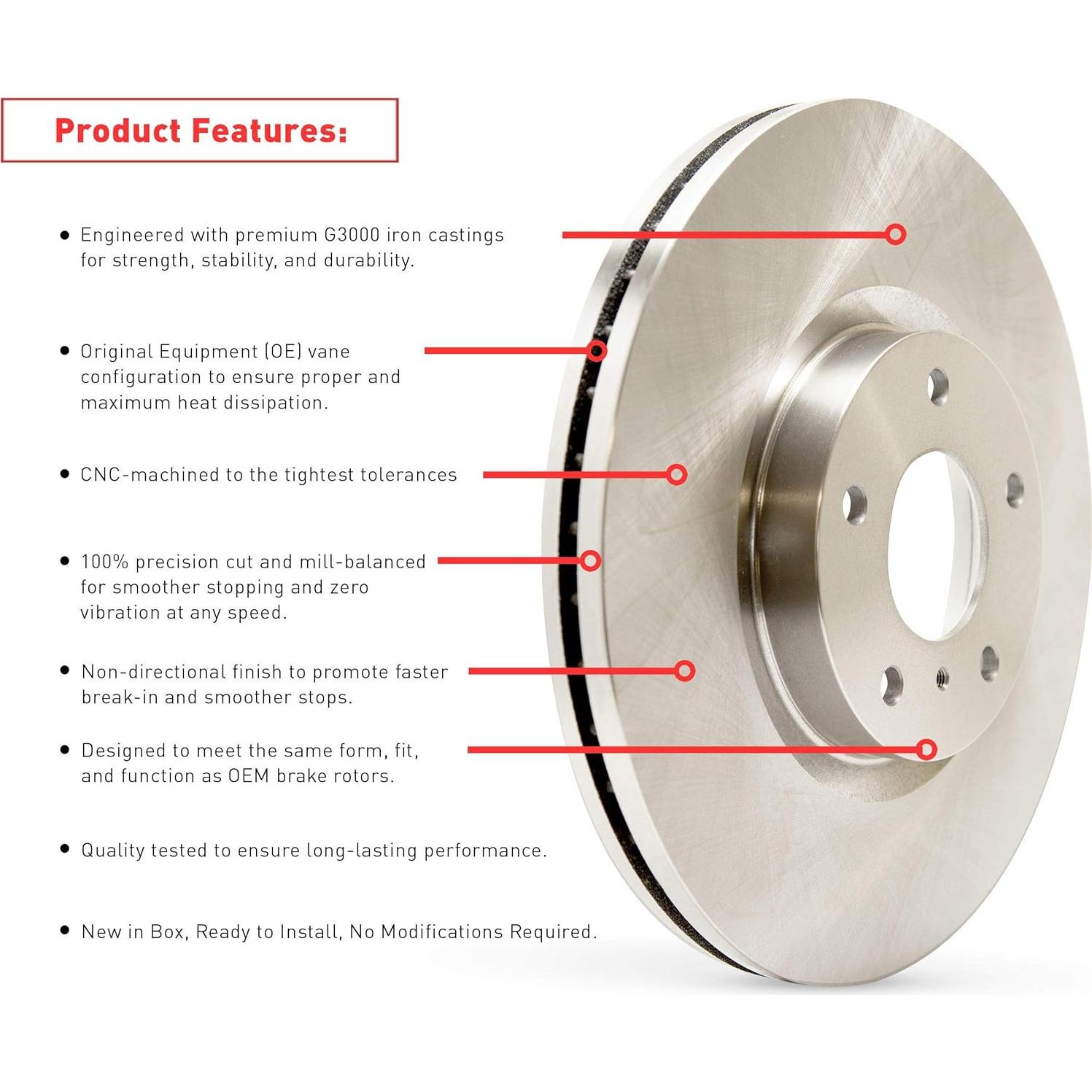 Discos de Freno Frontales Dynamic Friction para Toyota Echo/Yaris