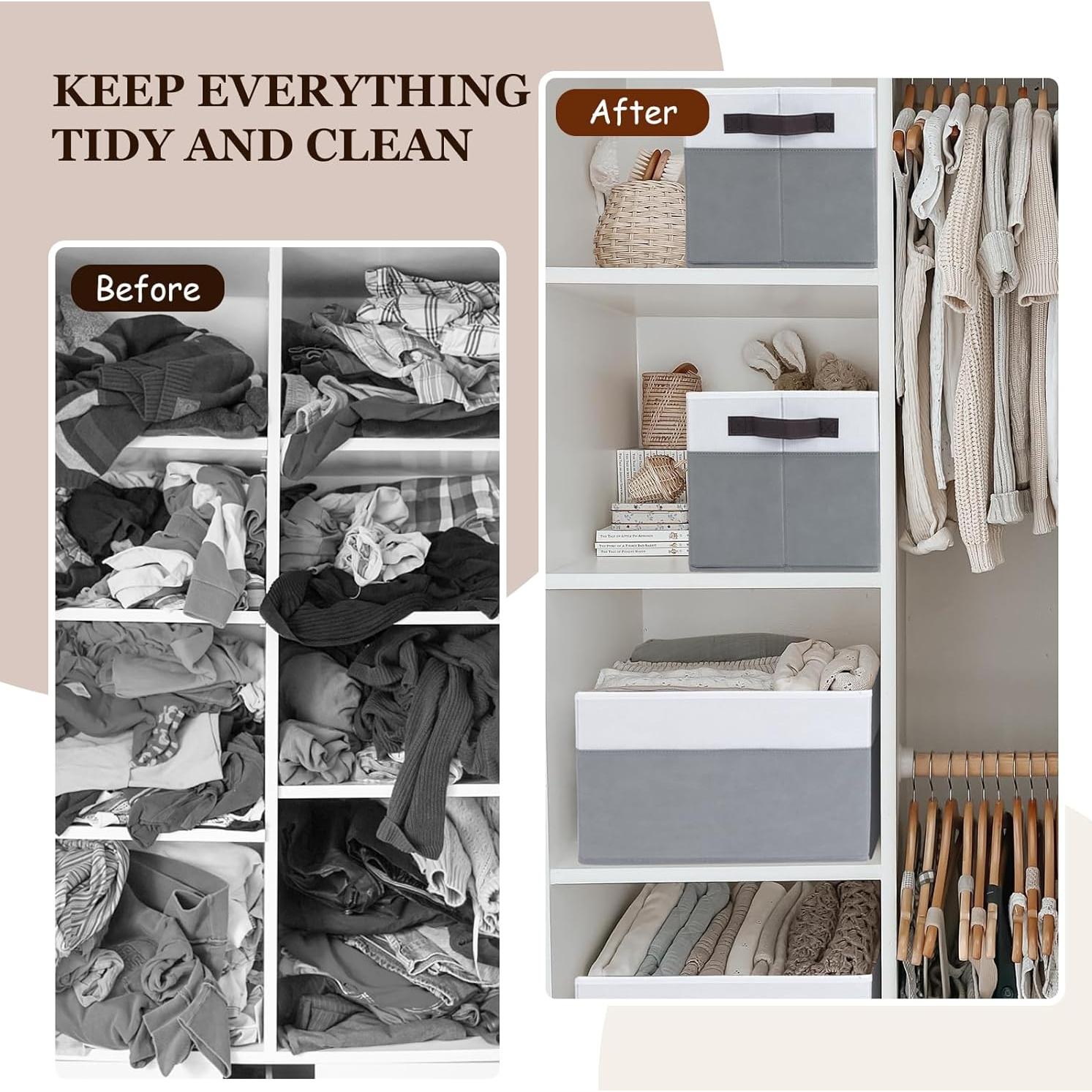 Cestas de Almacenamiento Grandes Criusia 12 Piezas 35.56x25.4cm