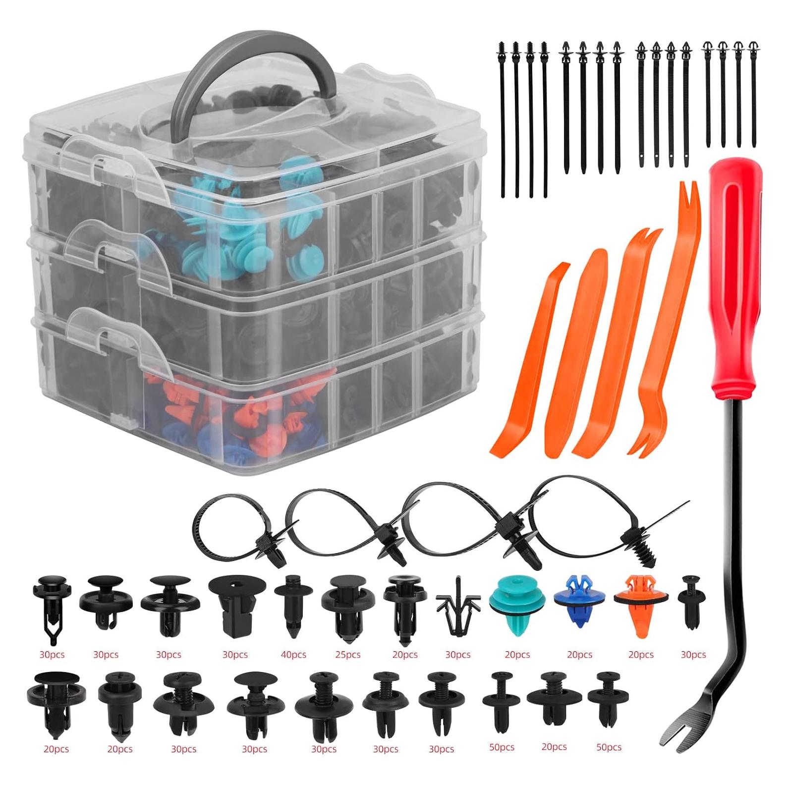 Kit de Sujetadores de Plástico 635PCS SEINECA con Extractores