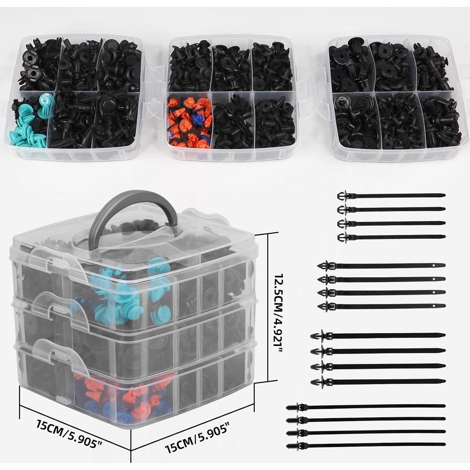 Kit de Sujetadores de Plástico 635PCS SEINECA con Extractores