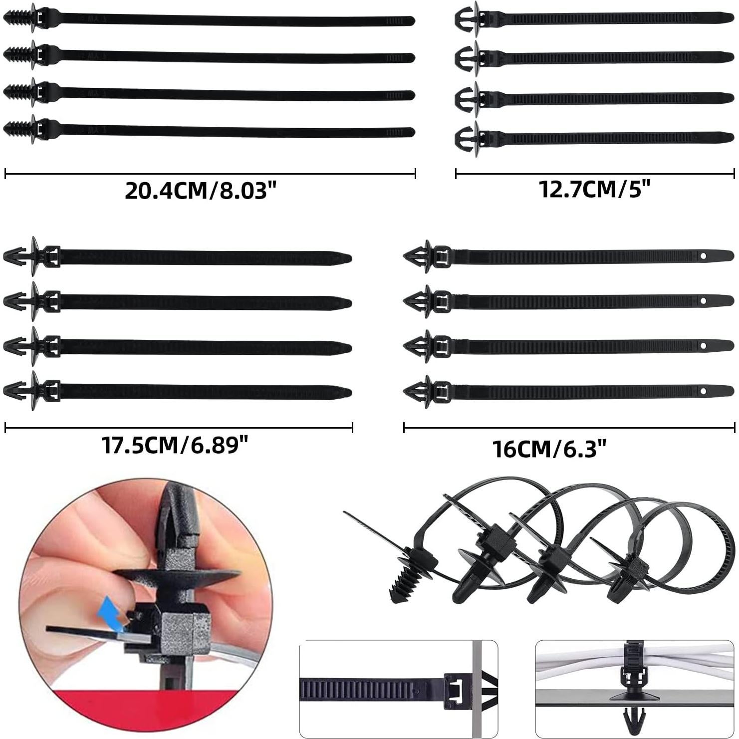 Kit de Sujetadores de Plástico 635PCS SEINECA con Extractores