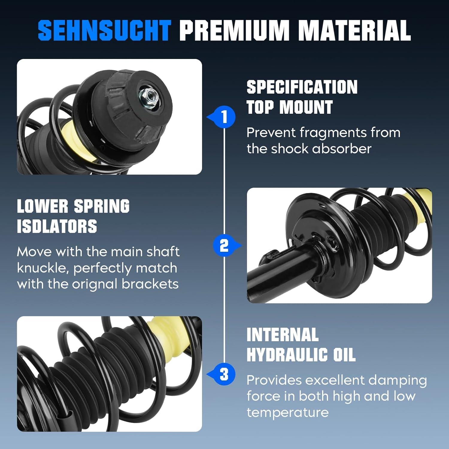 Amortiguadores de resorte de bobina SEHNSUCHT para Toyota Yaris 2006-2012