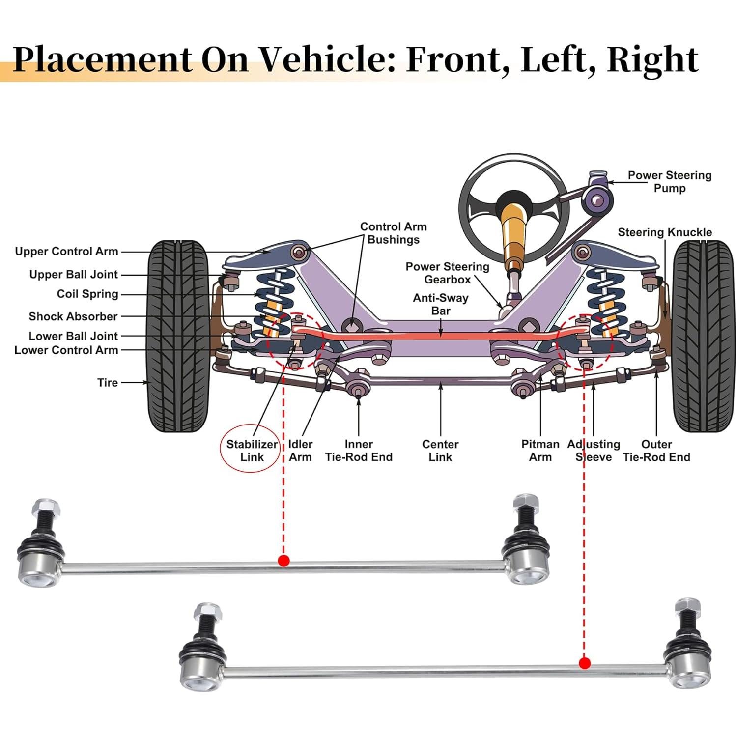 Enlaces de Barra Estabilizadora Delantera X AUTOHAUX para Scion y Toyota