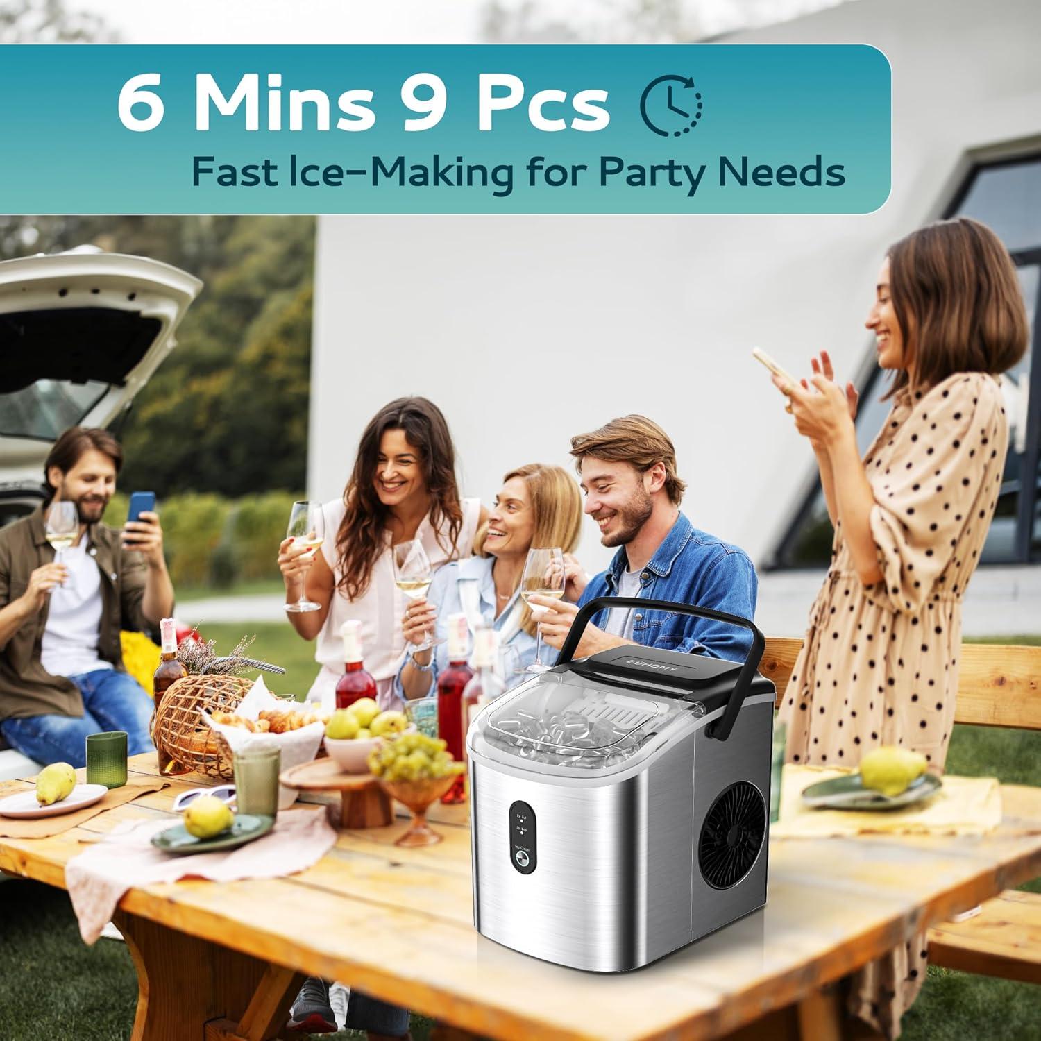 Máquina de Hielo EUHOMY IM-18SX 11.89 kg/día Portátil