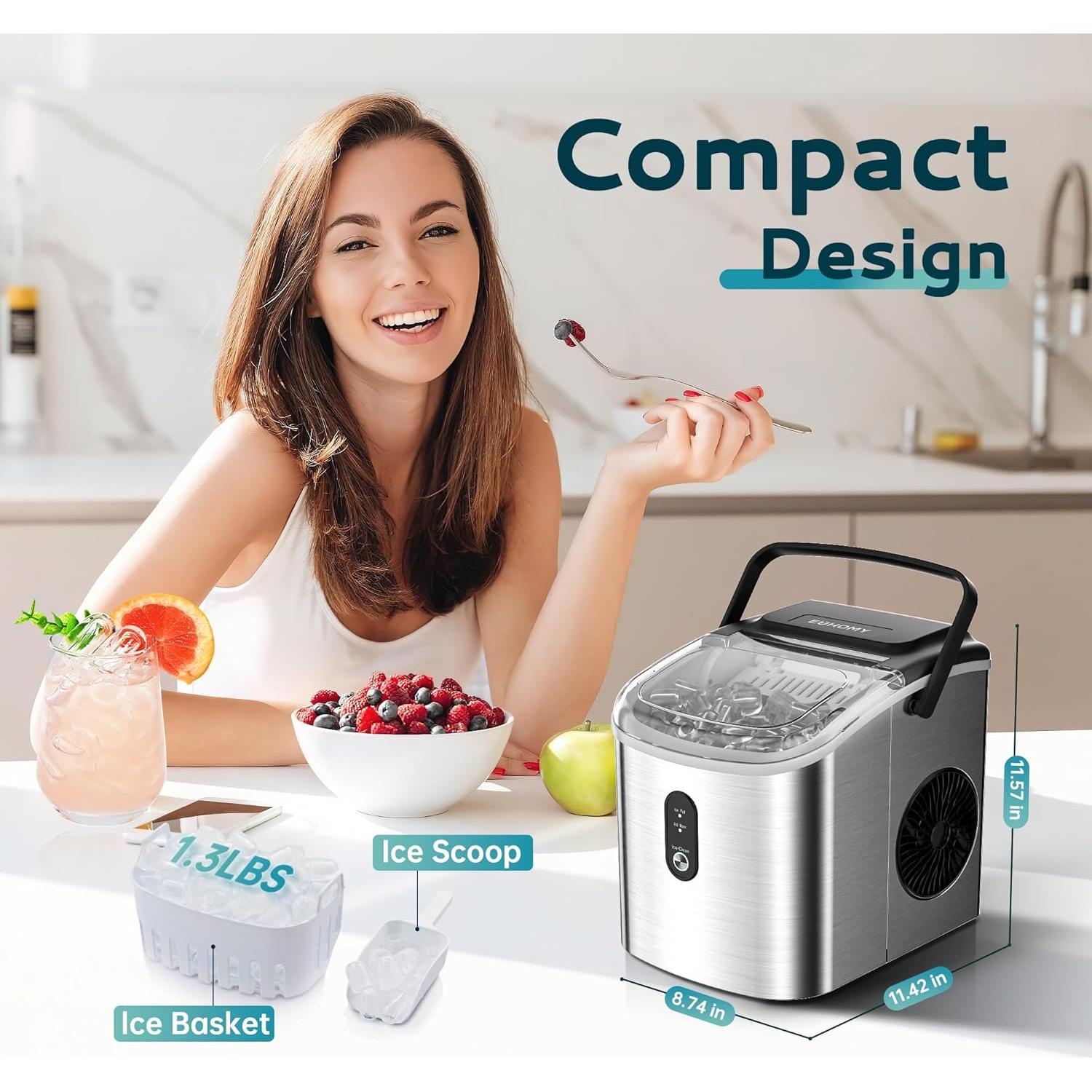 Máquina de Hielo EUHOMY IM-18SX 11.89 kg/día Portátil