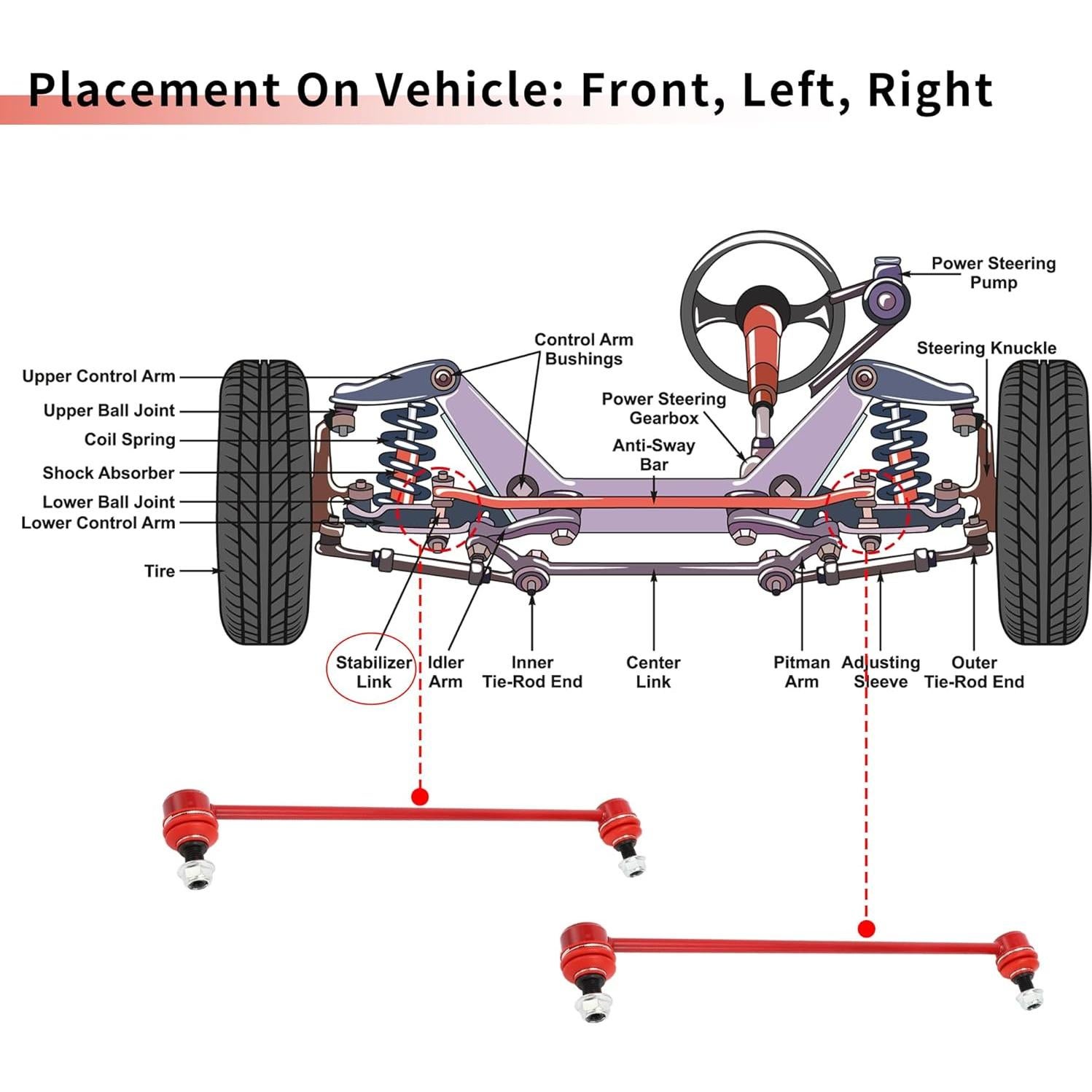 Enlaces de Barra Estabilizadora Delantera X AUTOHAUX para Scion y Toyota